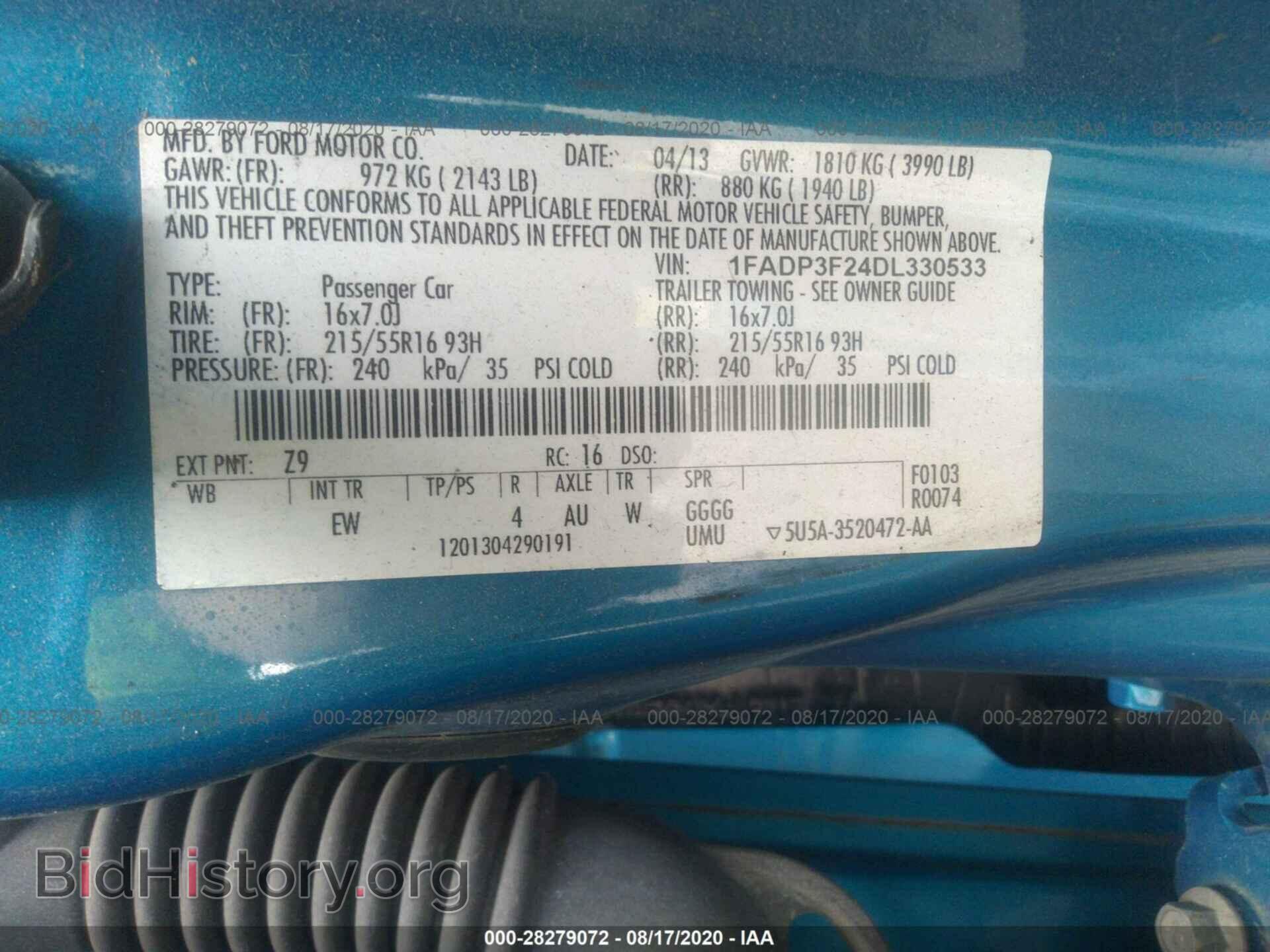 2013 FORD FOCUS - VIN: 1FADP3F24DL330533 - Фото 9