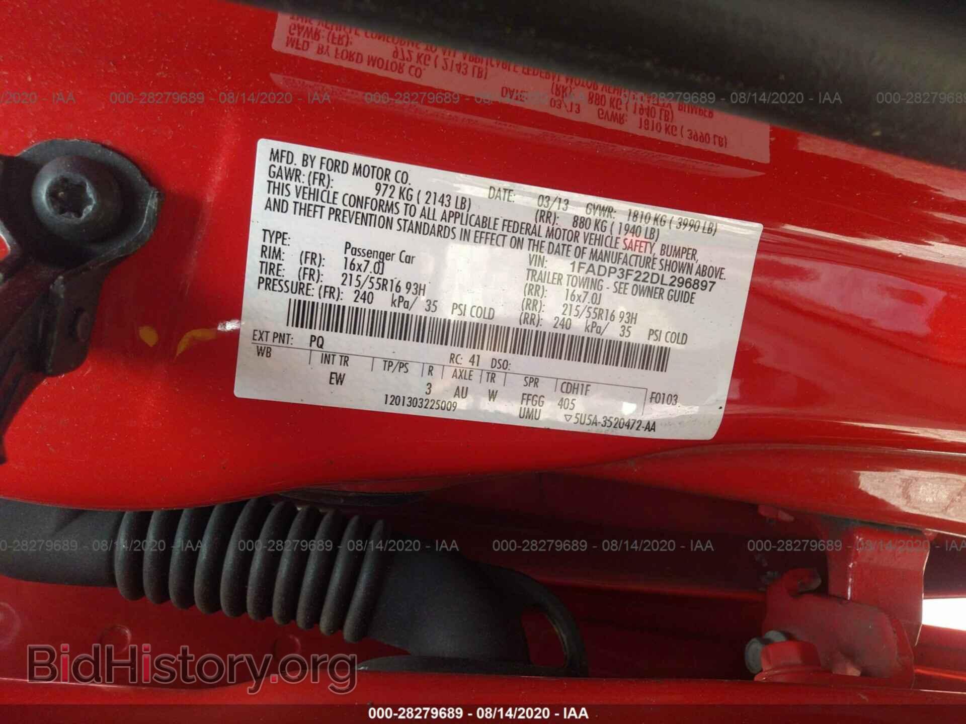 2013 FORD FOCUS - VIN: 1FADP3F22DL296897 - Фото 9