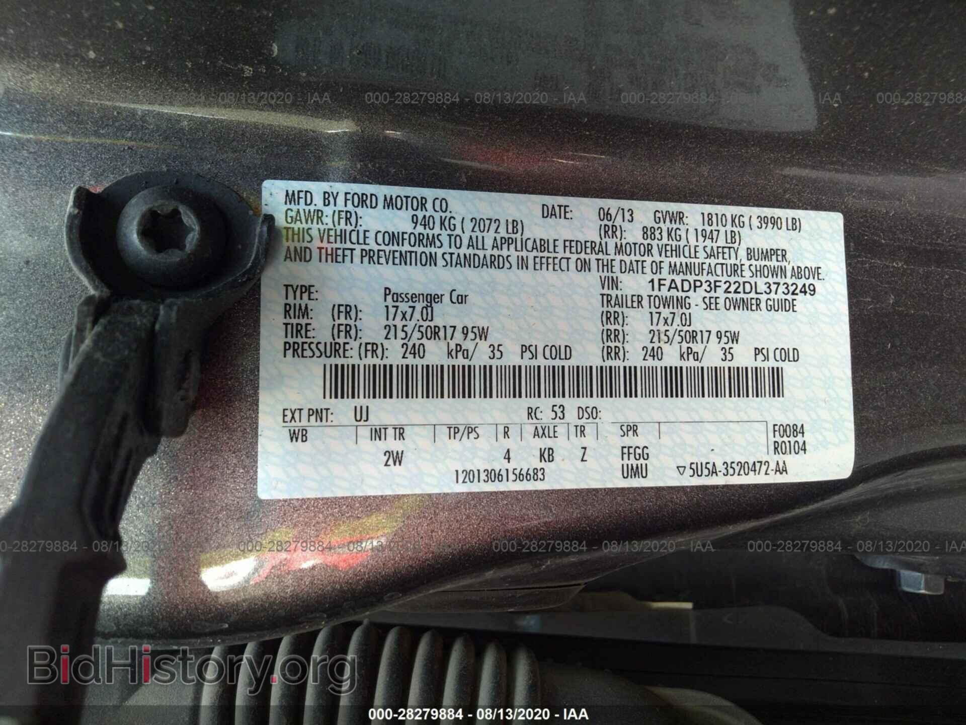 2013 FORD FOCUS - VIN: 1FADP3F22DL373249 - Фото 9