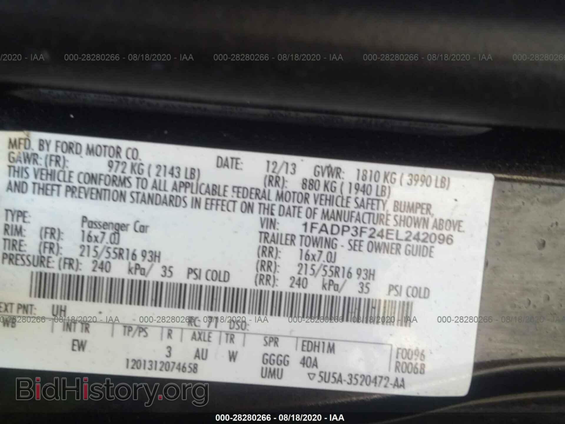 2014 FORD FOCUS - VIN: 1FADP3F24EL242096 - Фото 9