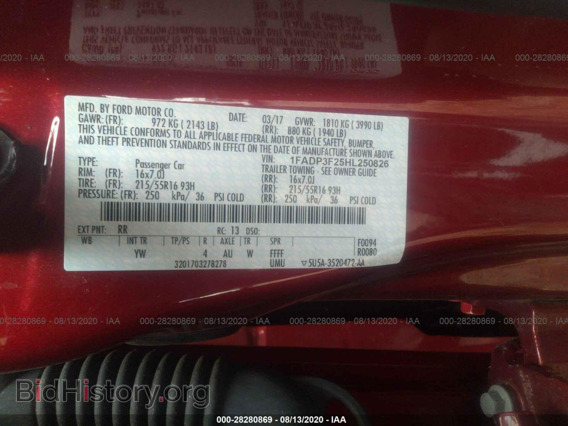 2017 FORD FOCUS - VIN: 1FADP3F25HL250826 - Фото 9