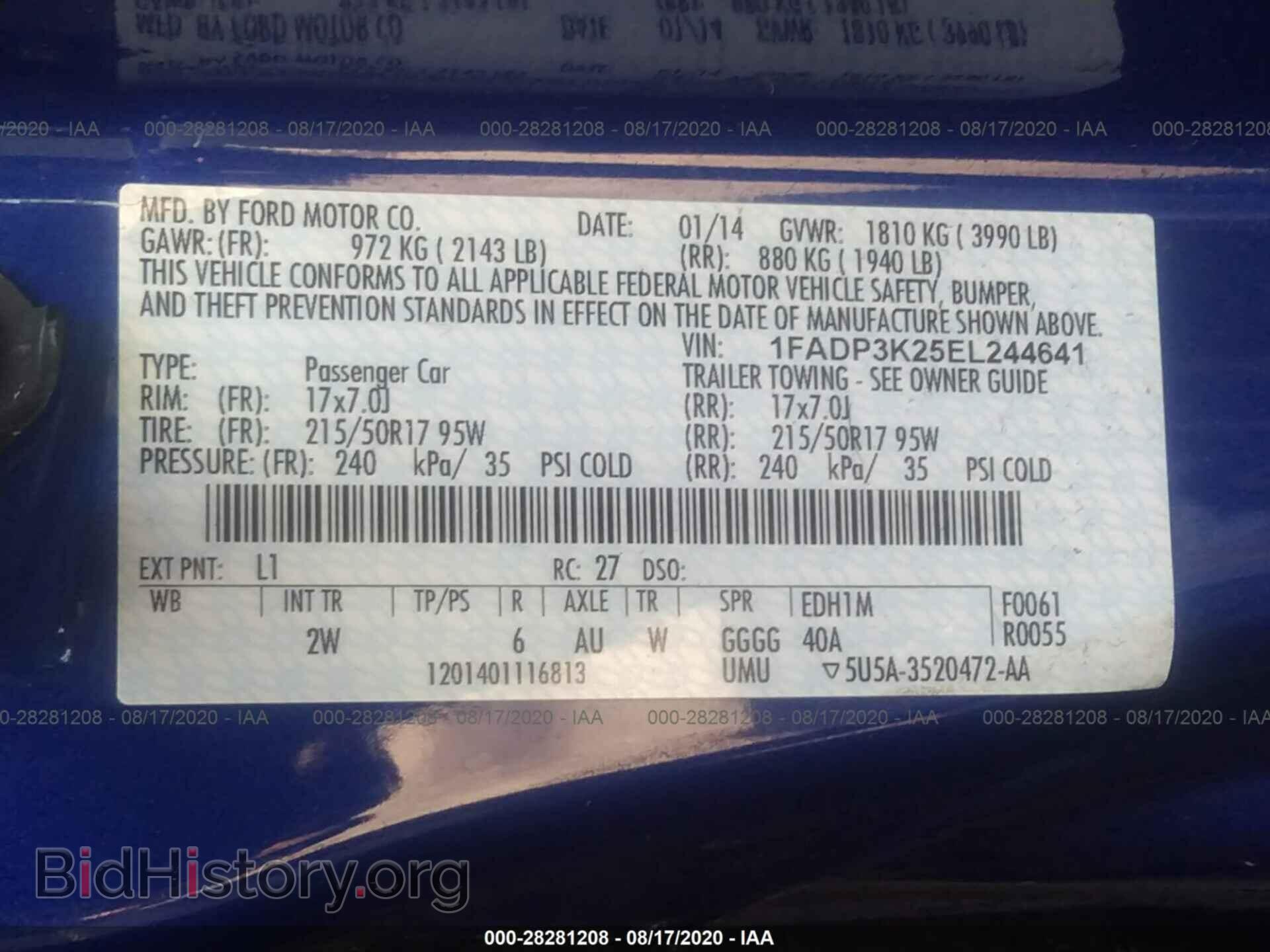 2014 FORD FOCUS - VIN: 1FADP3K25EL244641 - Photo 9