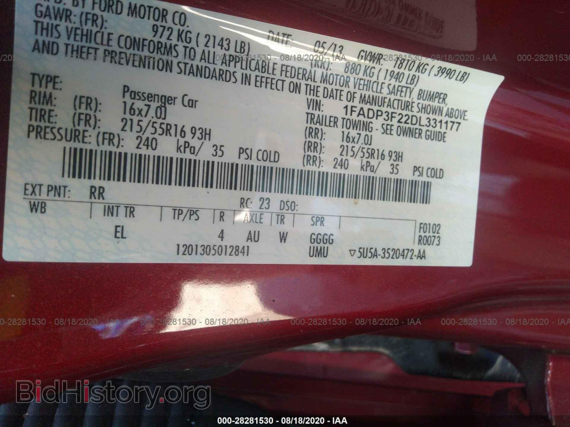 2013 FORD FOCUS - VIN: 1FADP3F22DL331177 - Фото 9