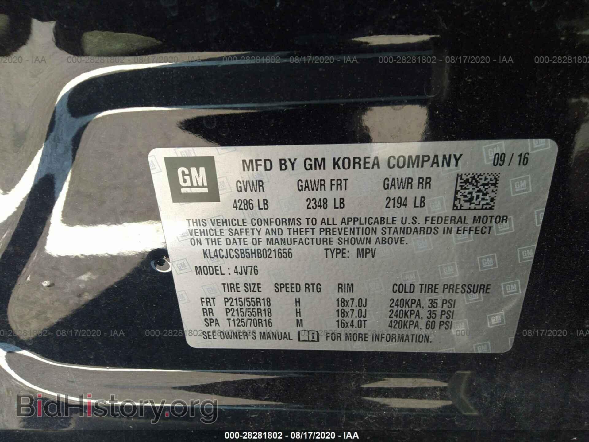 2017 BUICK ENCORE - VIN: KL4CJCSB5HB021656 - Photo 9