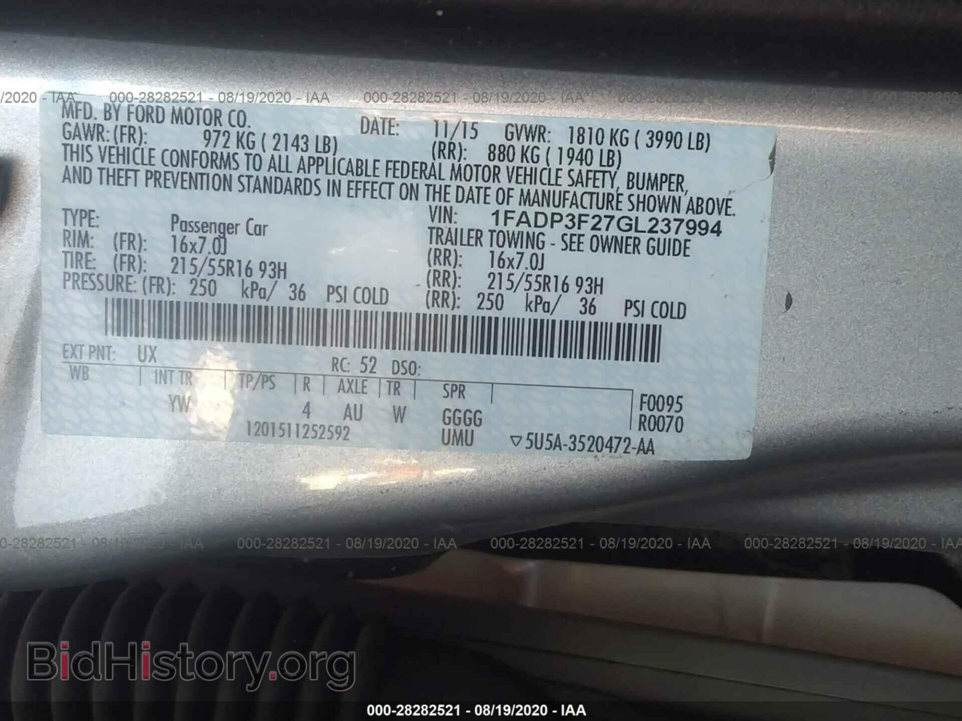 2016 FORD FOCUS - VIN: 1FADP3F27GL237994 - Photo 9