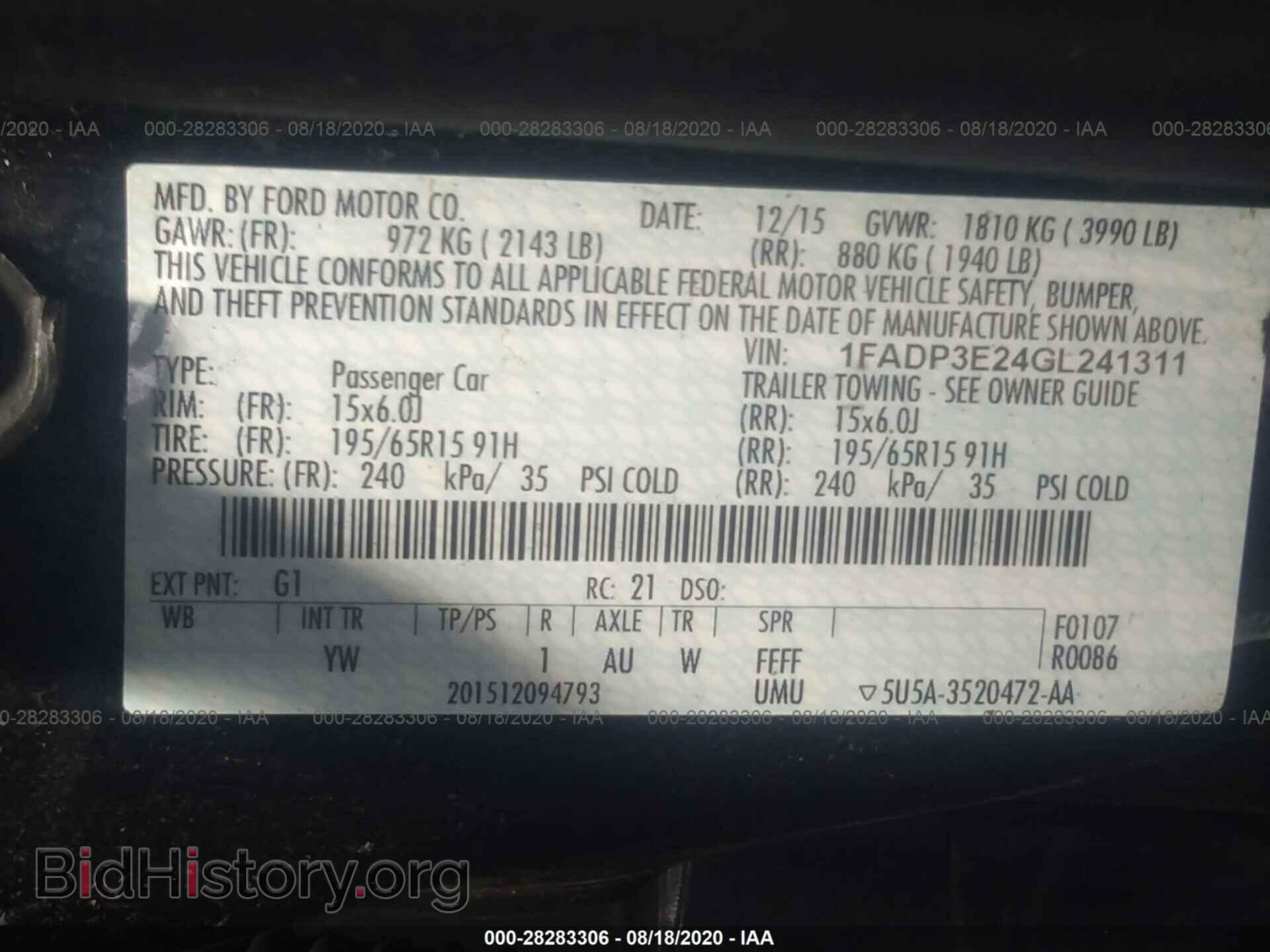 2016 FORD FOCUS - VIN: 1FADP3E24GL241311 - Фото 9