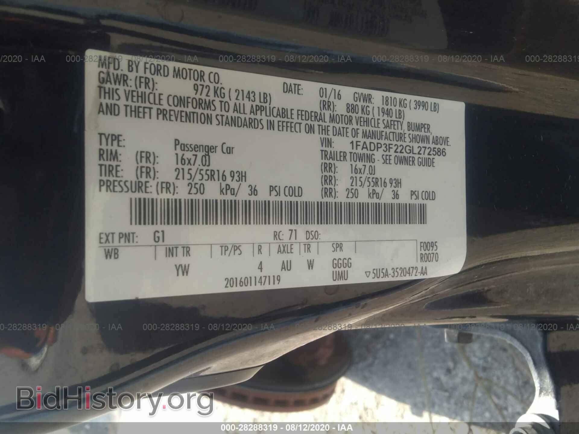 2016 FORD FOCUS - VIN: 1FADP3F22GL272586 - Photo 9