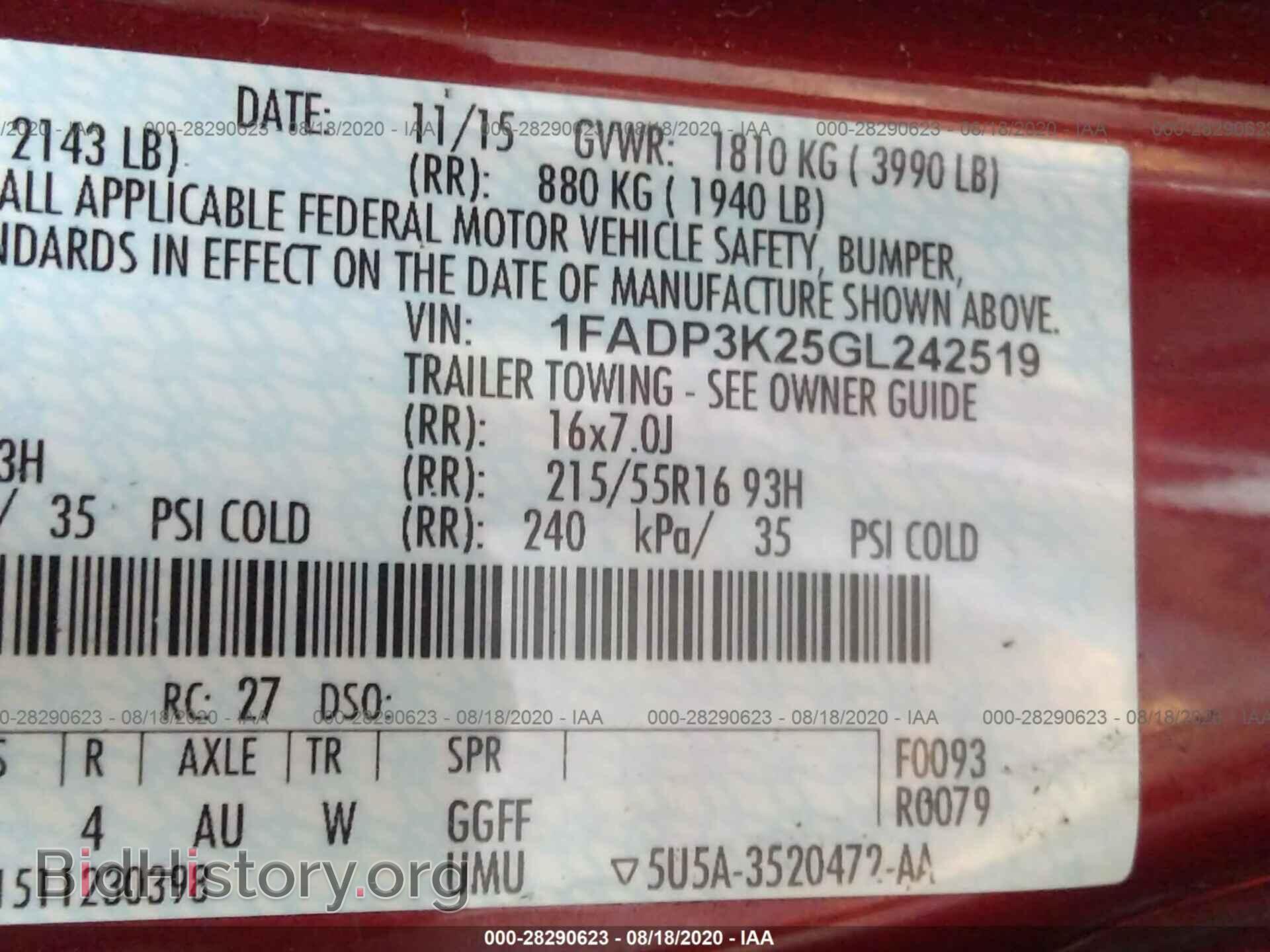 2016 FORD FOCUS - VIN: 1FADP3K25GL242519 - Photo 9