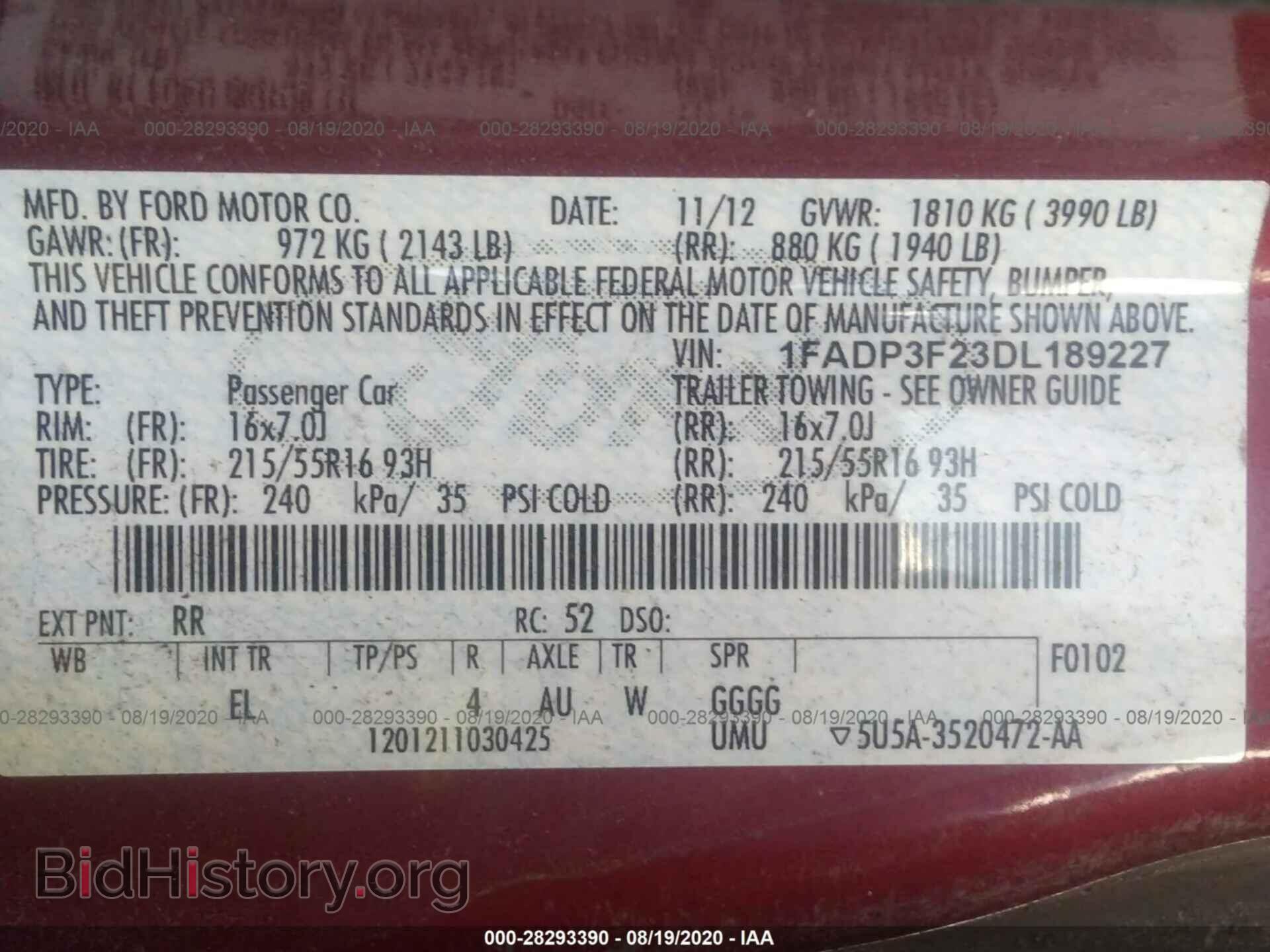 2013 FORD FOCUS - VIN: 1FADP3F23DL189227 - Фото 9