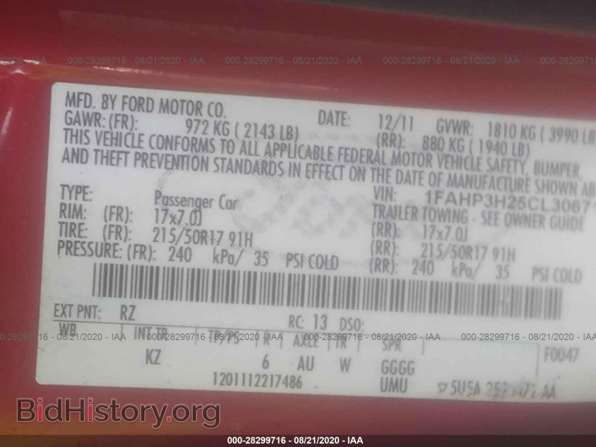 2012 FORD FOCUS - VIN: 1FAHP3H25CL306710 - Photo 9