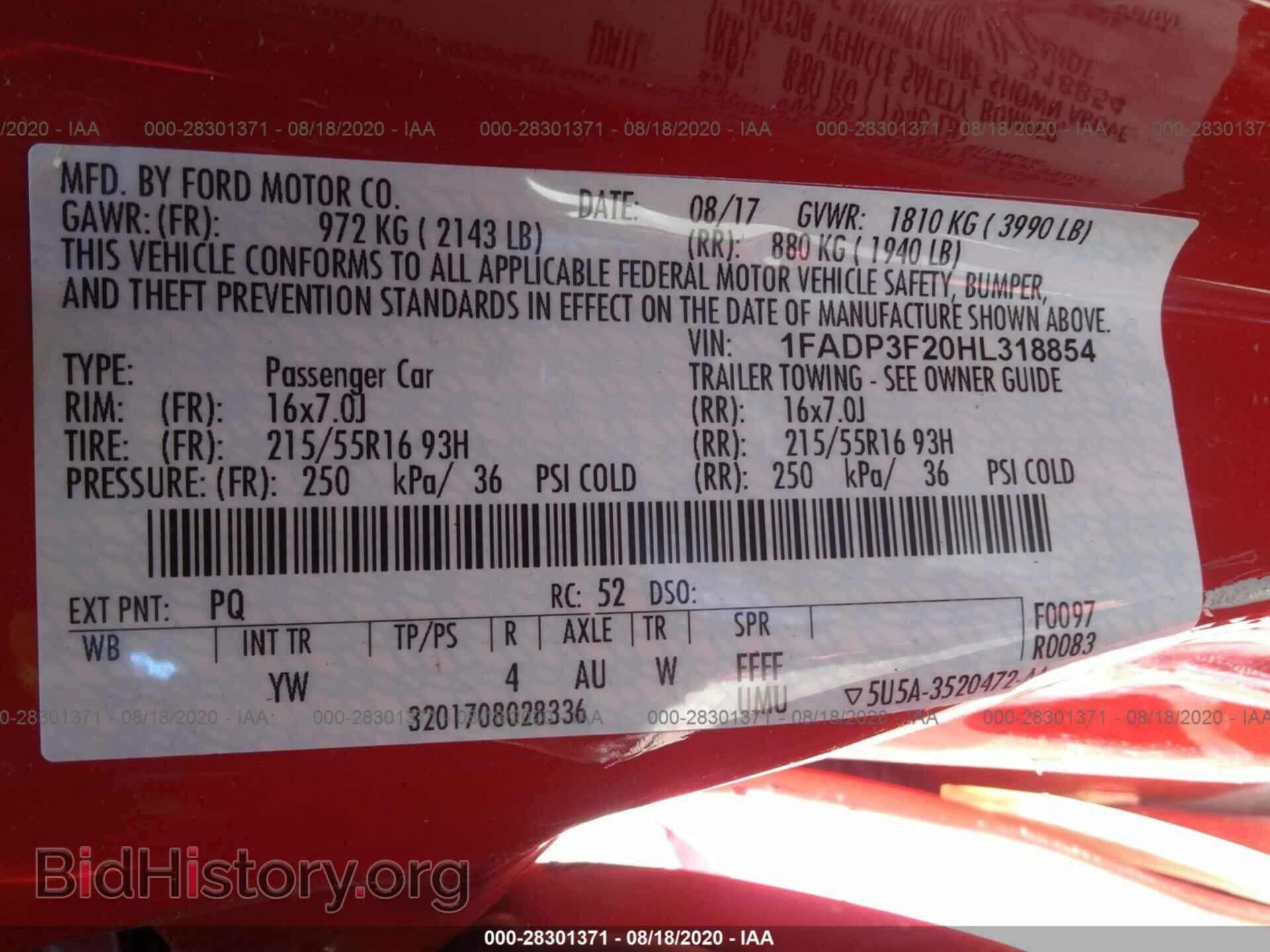 2017 FORD FOCUS - VIN: 1FADP3F20HL318854 - Фото 9