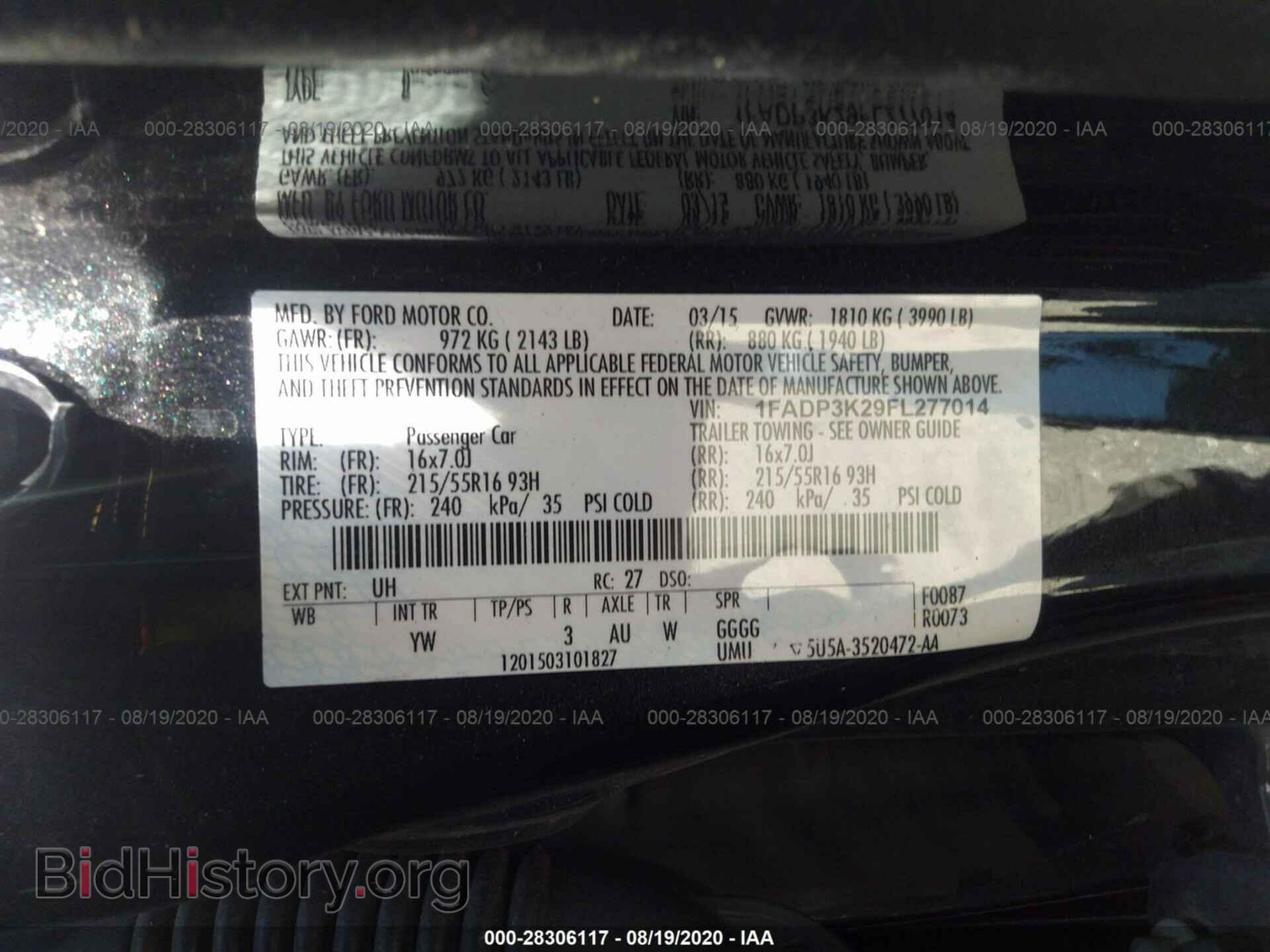 2015 FORD FOCUS - VIN: 1FADP3K29FL277014 - Фото 9