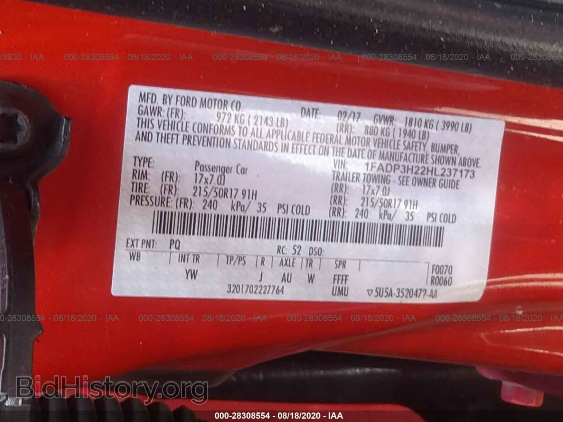 2017 FORD FOCUS - VIN: 1FADP3H22HL237173 - Фото 9