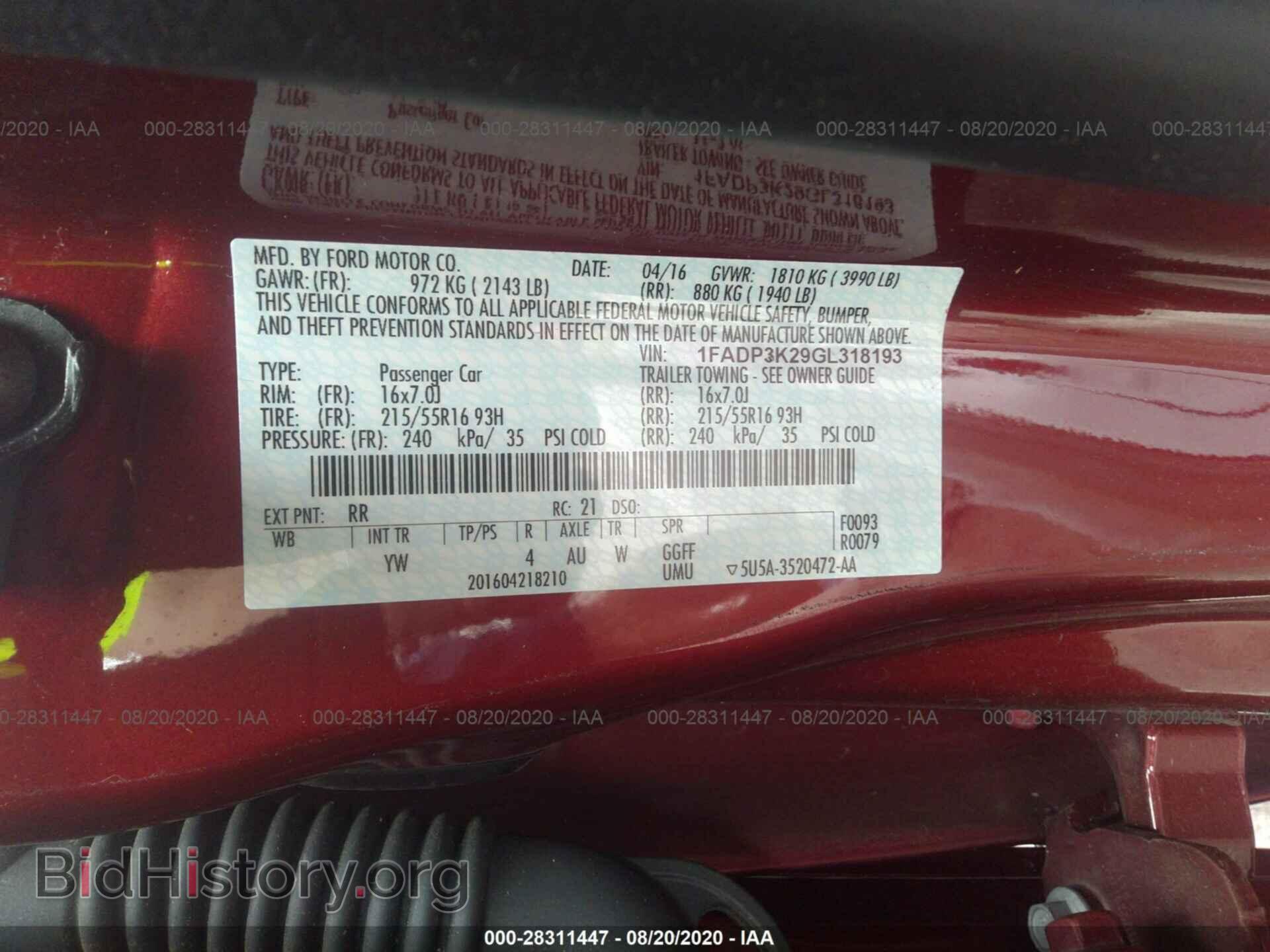 2016 FORD FOCUS - VIN: 1FADP3K29GL318193 - Photo 9