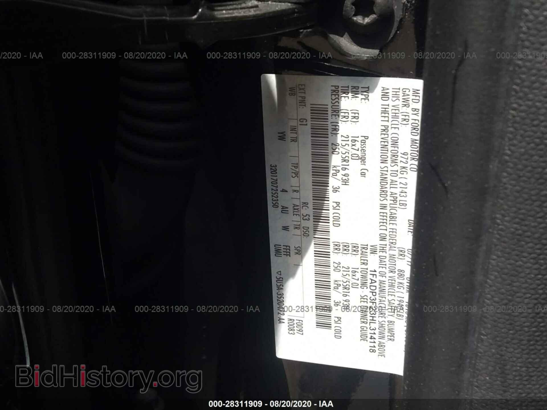2017 FORD FOCUS - VIN: 1FADP3F23HL314118 - Фото 9