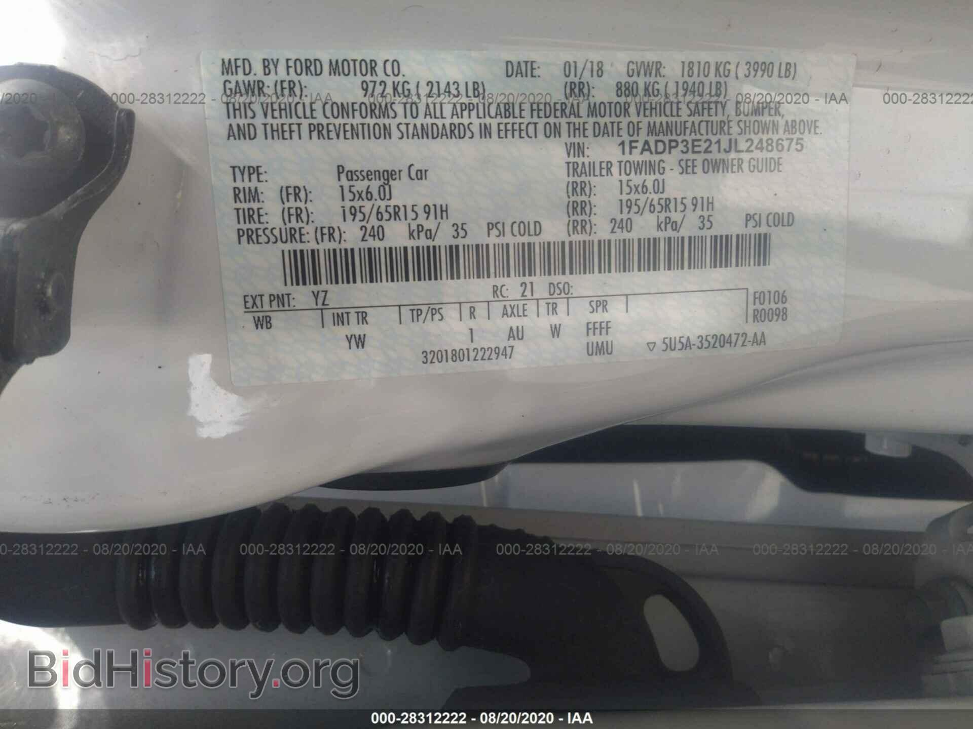 2018 FORD FOCUS - VIN: 1FADP3E21JL248675 - Фото 9