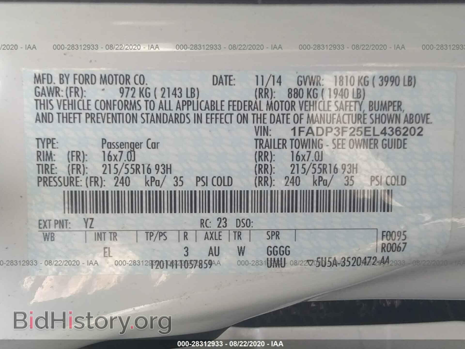 2014 FORD FOCUS - VIN: 1FADP3F25EL436202 - Photo 9