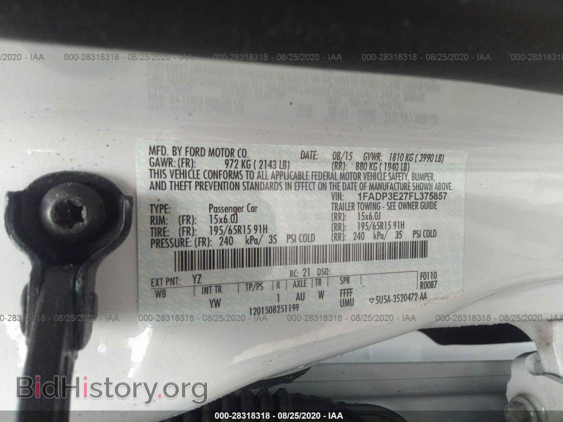 2015 FORD FOCUS - VIN: 1FADP3E27FL375857 - Фото 9
