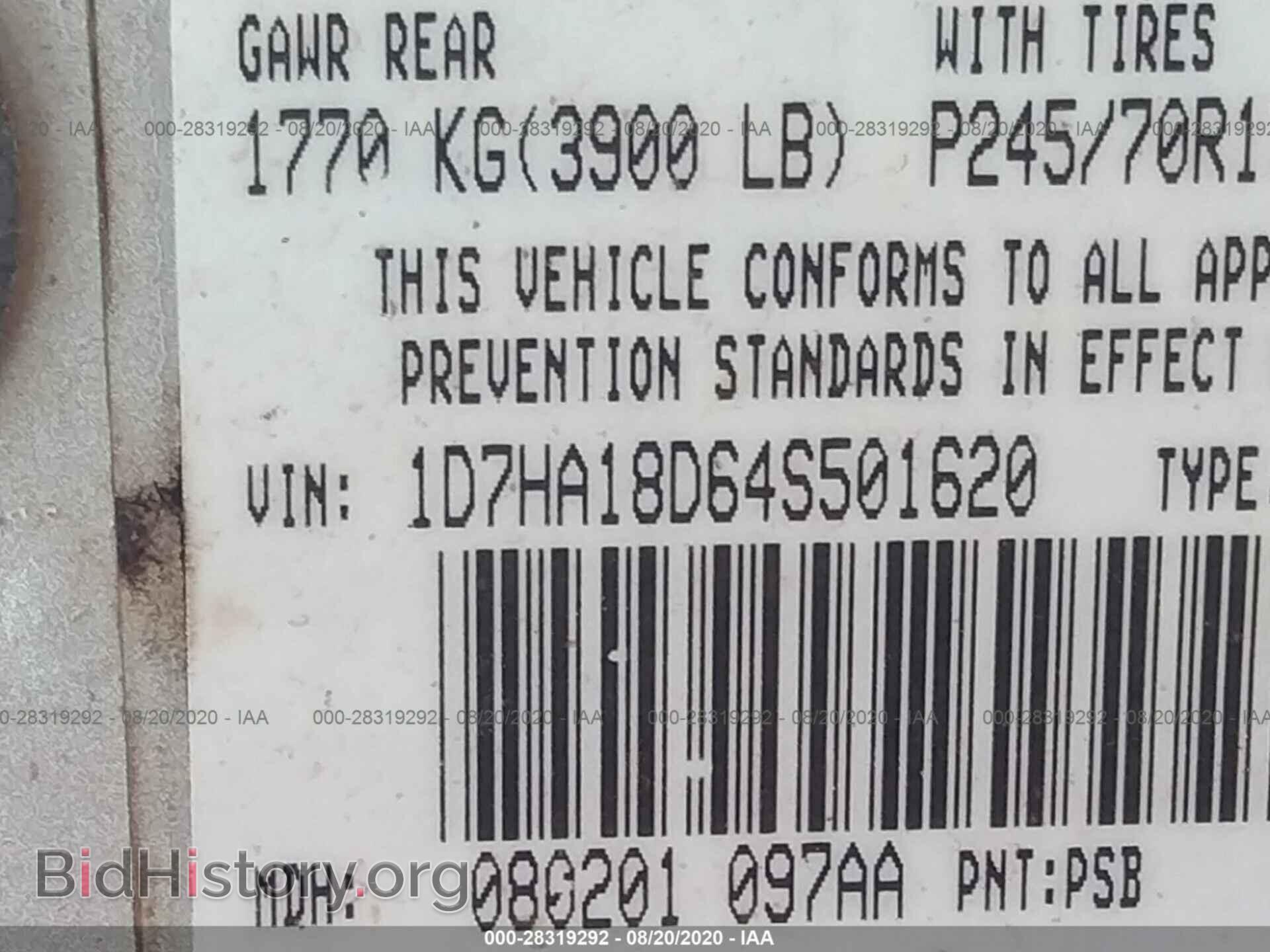 2004 DODGE RAM 1500 - VIN: 1D7HA18D64S501620 - Photo 9
