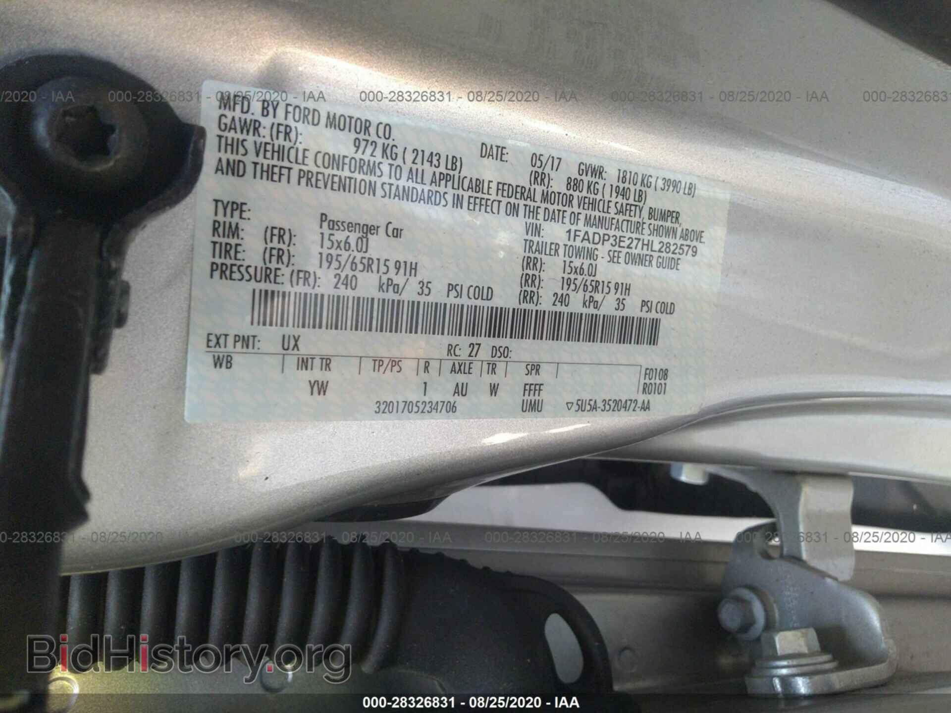 2017 FORD FOCUS - VIN: 1FADP3E27HL282579 - Фото 9