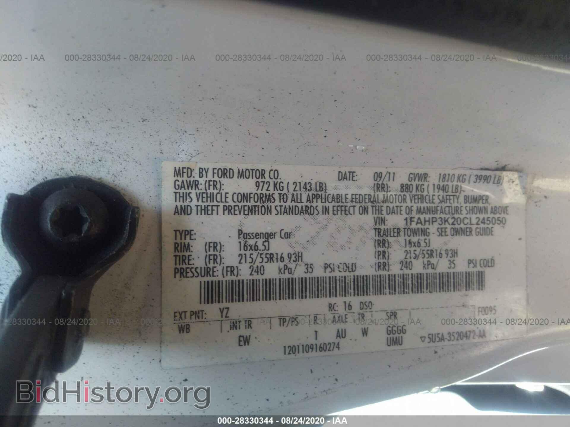 2012 FORD FOCUS - VIN: 1FAHP3K20CL245050 - Фото 9