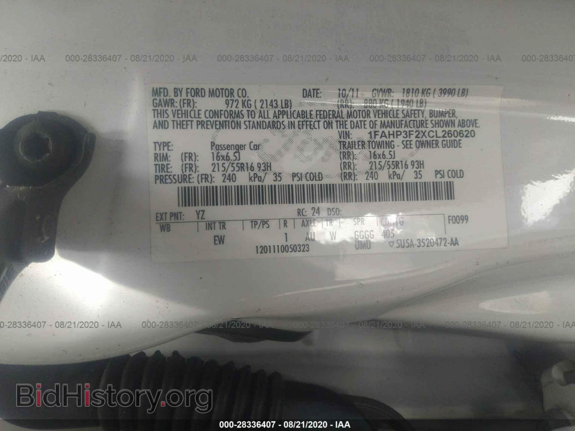 2012 FORD FOCUS - VIN: 1FAHP3F2XCL260620 - Photo 9