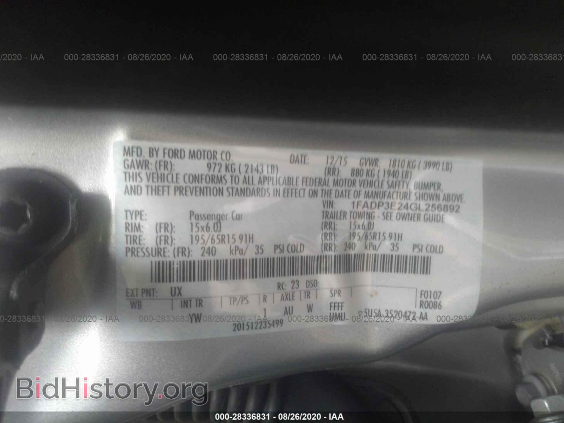 2016 FORD FOCUS - VIN: 1FADP3E24GL256892 - Фото 9