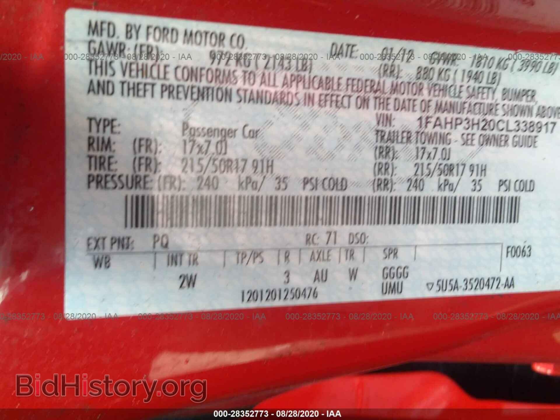 2012 FORD FOCUS - VIN: 1FAHP3H20CL338917 - Photo 9