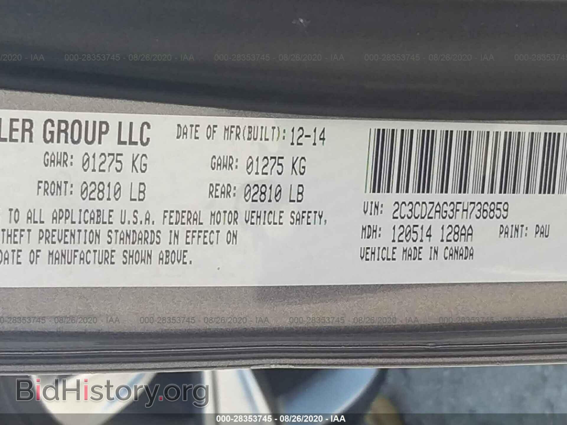 2015 DODGE CHALLENGER - VIN: 2C3CDZAG3FH736859 - Photo 9