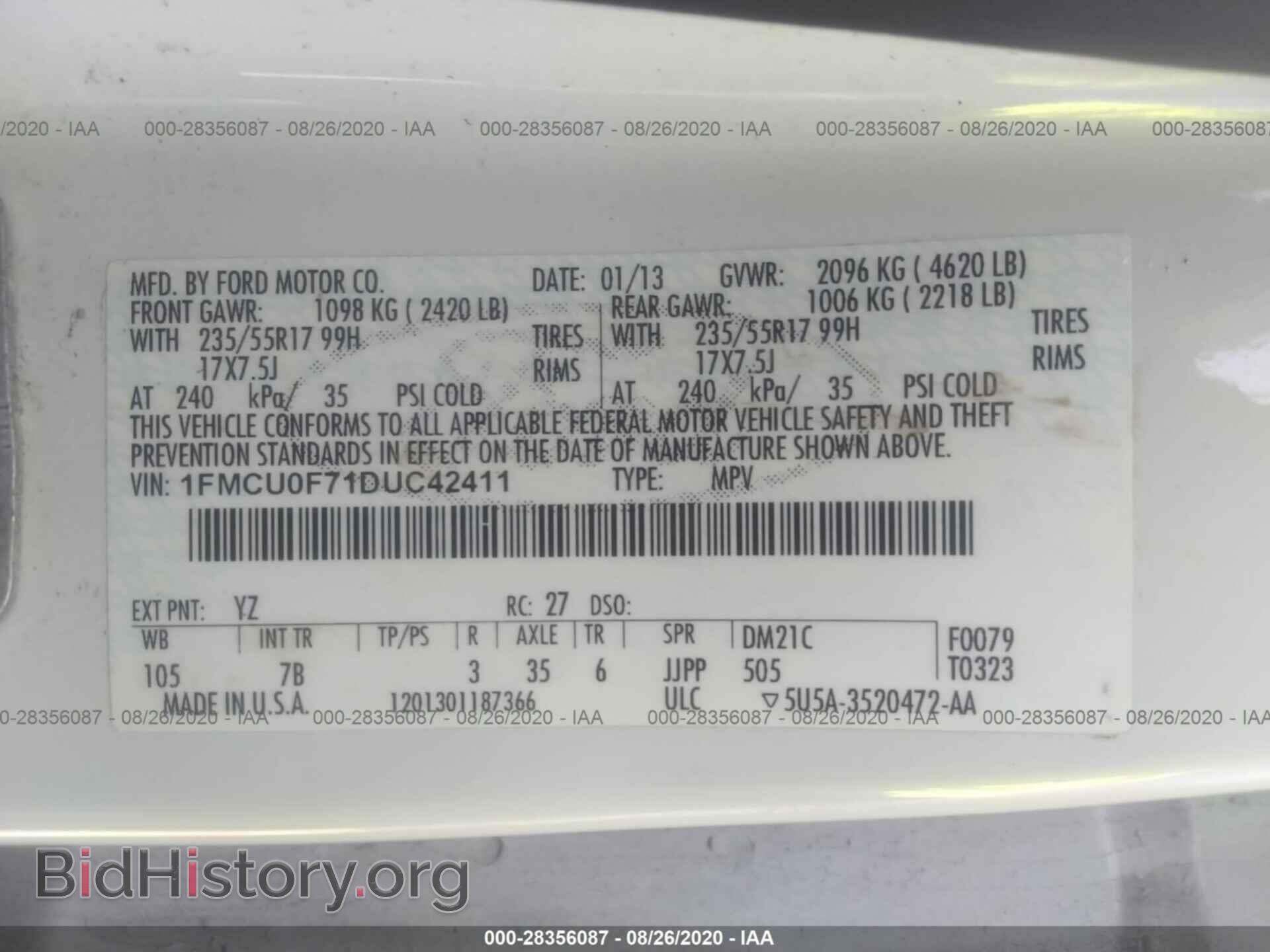 2013 FORD ESCAPE - VIN: 1FMCU0F71DUC42411 - Photo 9