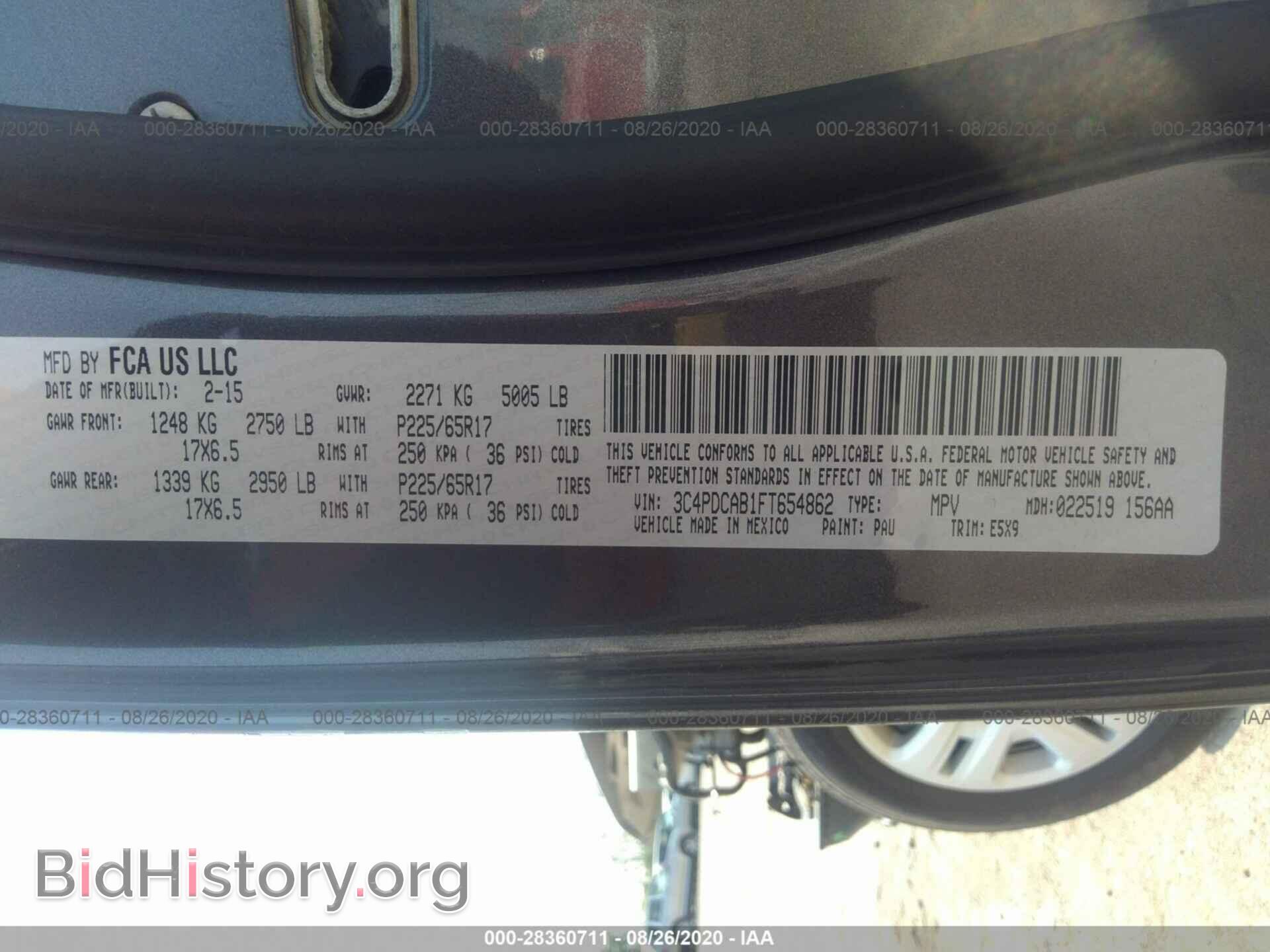 2015 DODGE JOURNEY - VIN: 3C4PDCAB1FT654862 - Photo 9