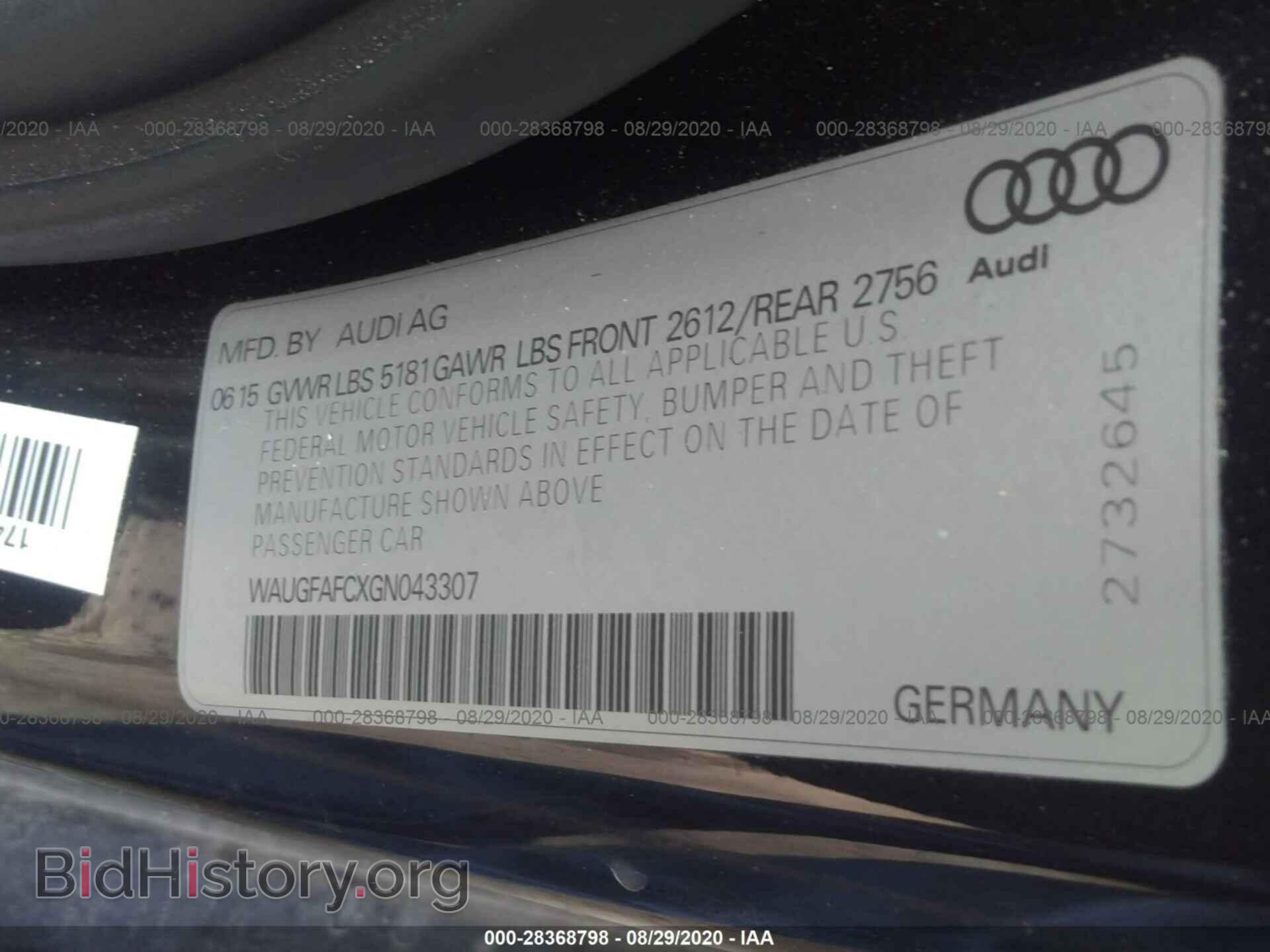 2016 AUDI A6 - VIN: WAUGFAFCXGN043307 - Photo 9