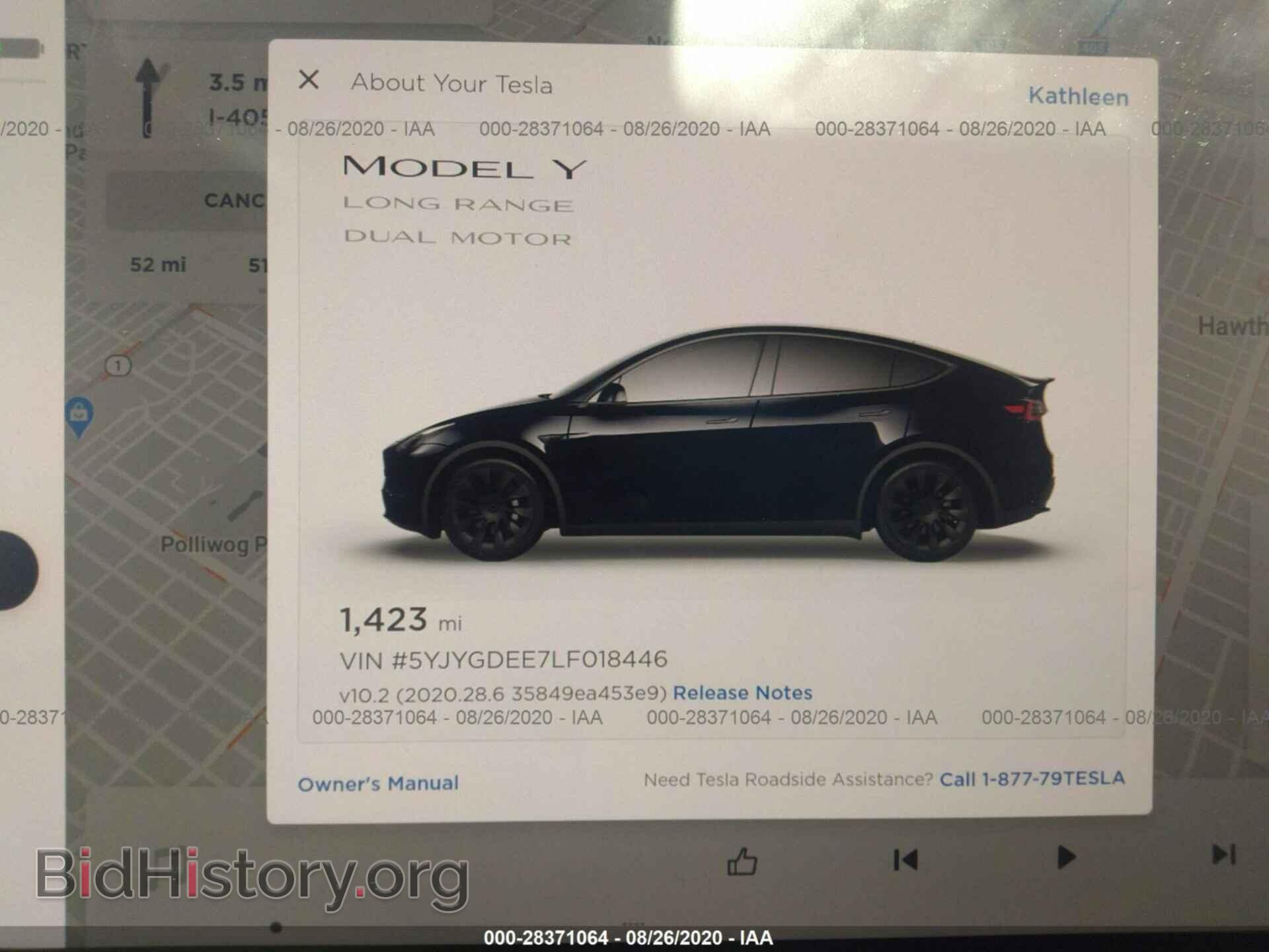 2020 TESLA MODEL Y - VIN: 5YJYGDEE7LF018446 - Photo 7