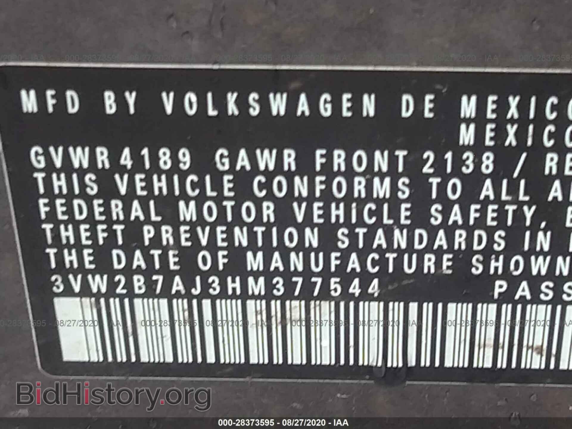 2017 VOLKSWAGEN JETTA - VIN: 3VW2B7AJ3HM377544 - Фото 9