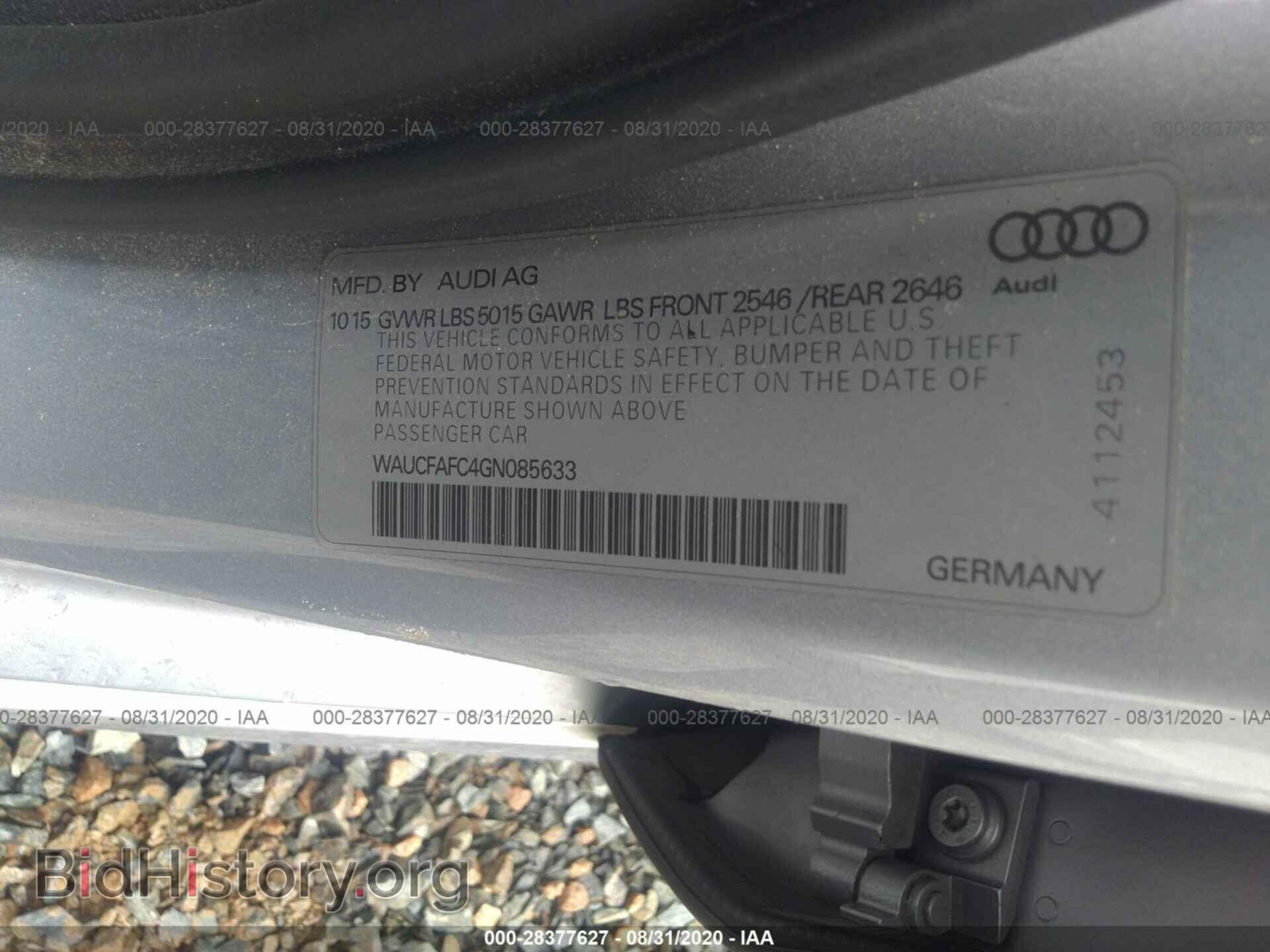 2016 AUDI A6 - VIN: WAUCFAFC4GN085633 - Фото 9