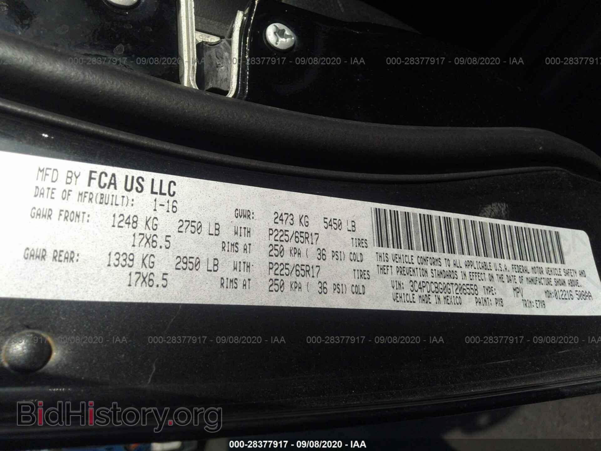 2016 DODGE JOURNEY - VIN: 3C4PDCBG0GT206558 - Фото 9