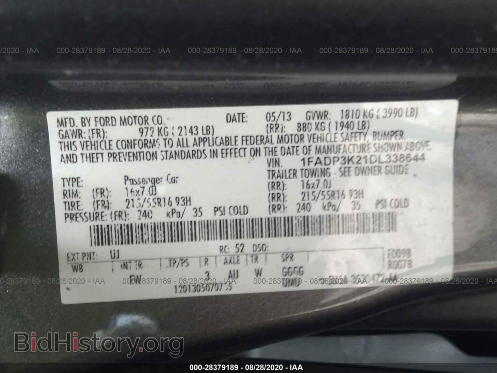 2013 FORD FOCUS - VIN: 1FADP3K21DL338644 - Фото 9