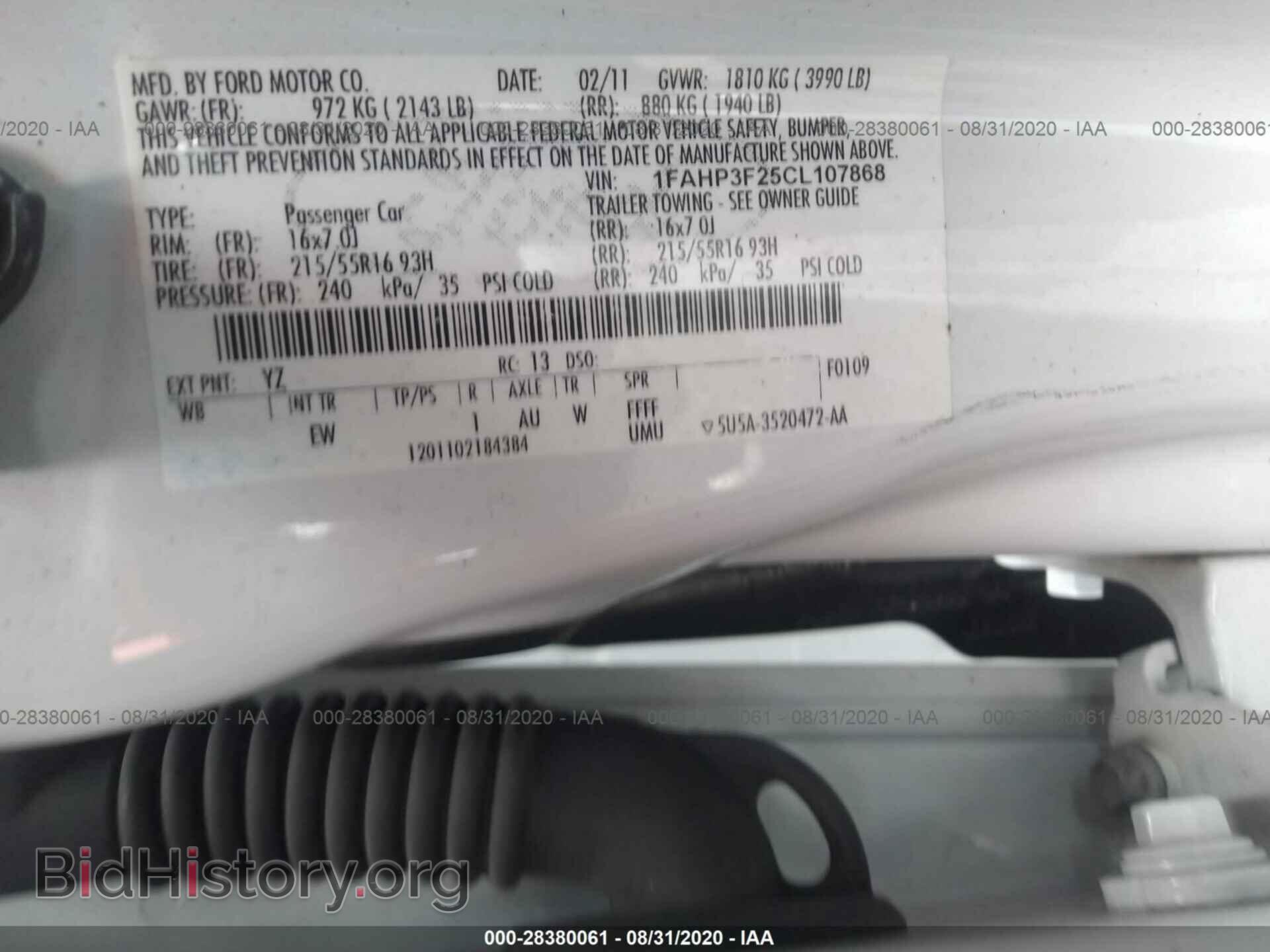 2012 FORD FOCUS - VIN: 1FAHP3F25CL107868 - Фото 9