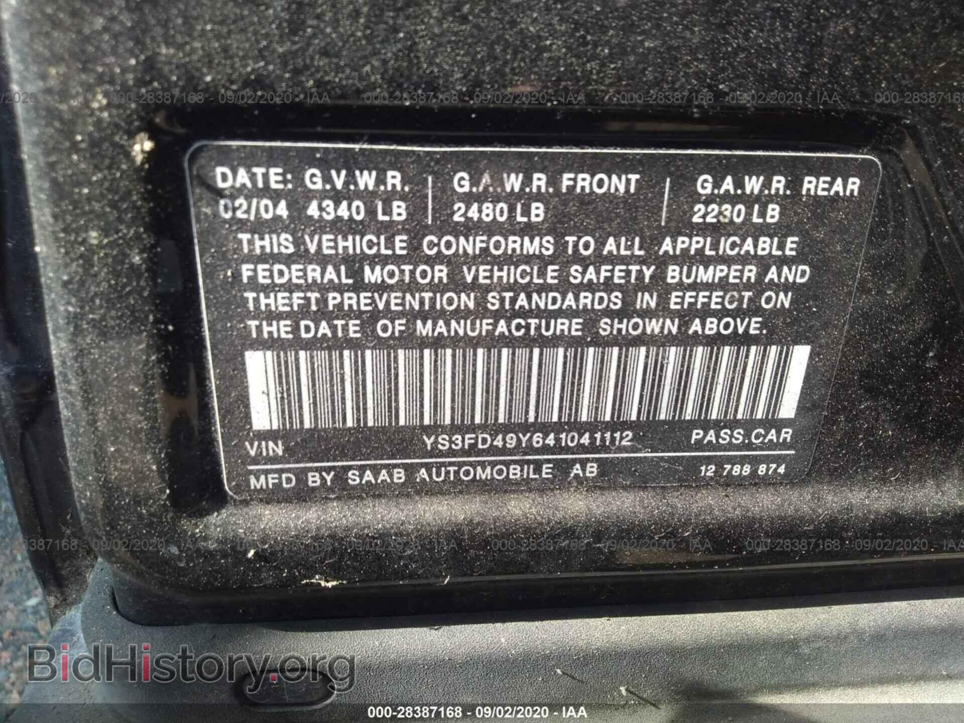 2004 SAAB 9-3 - VIN: YS3FD49Y641041112 - Photo 9