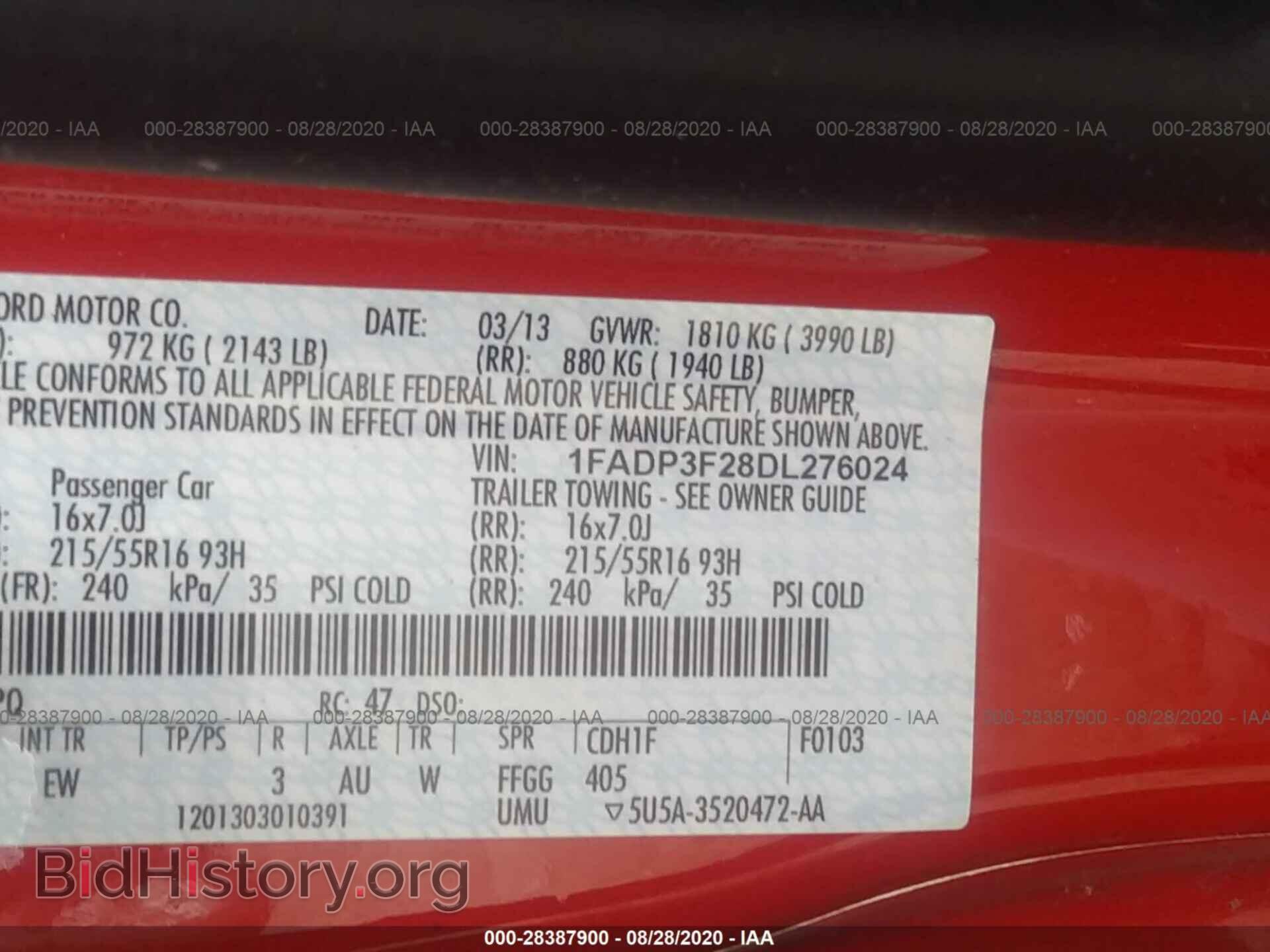 2013 FORD FOCUS - VIN: 1FADP3F28DL276024 - Фото 9