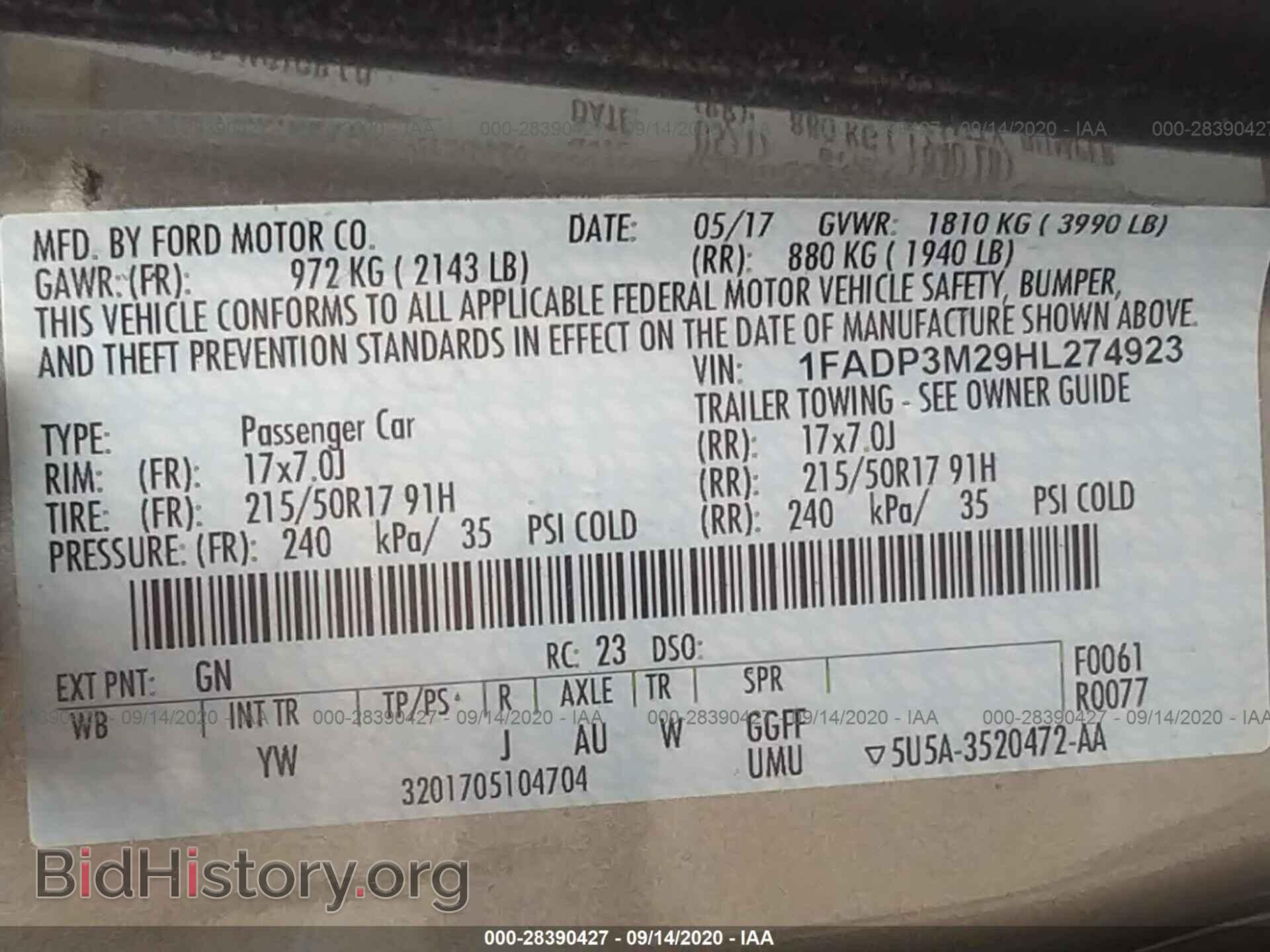 2017 FORD FOCUS - VIN: 1FADP3M29HL274923 - Photo 9