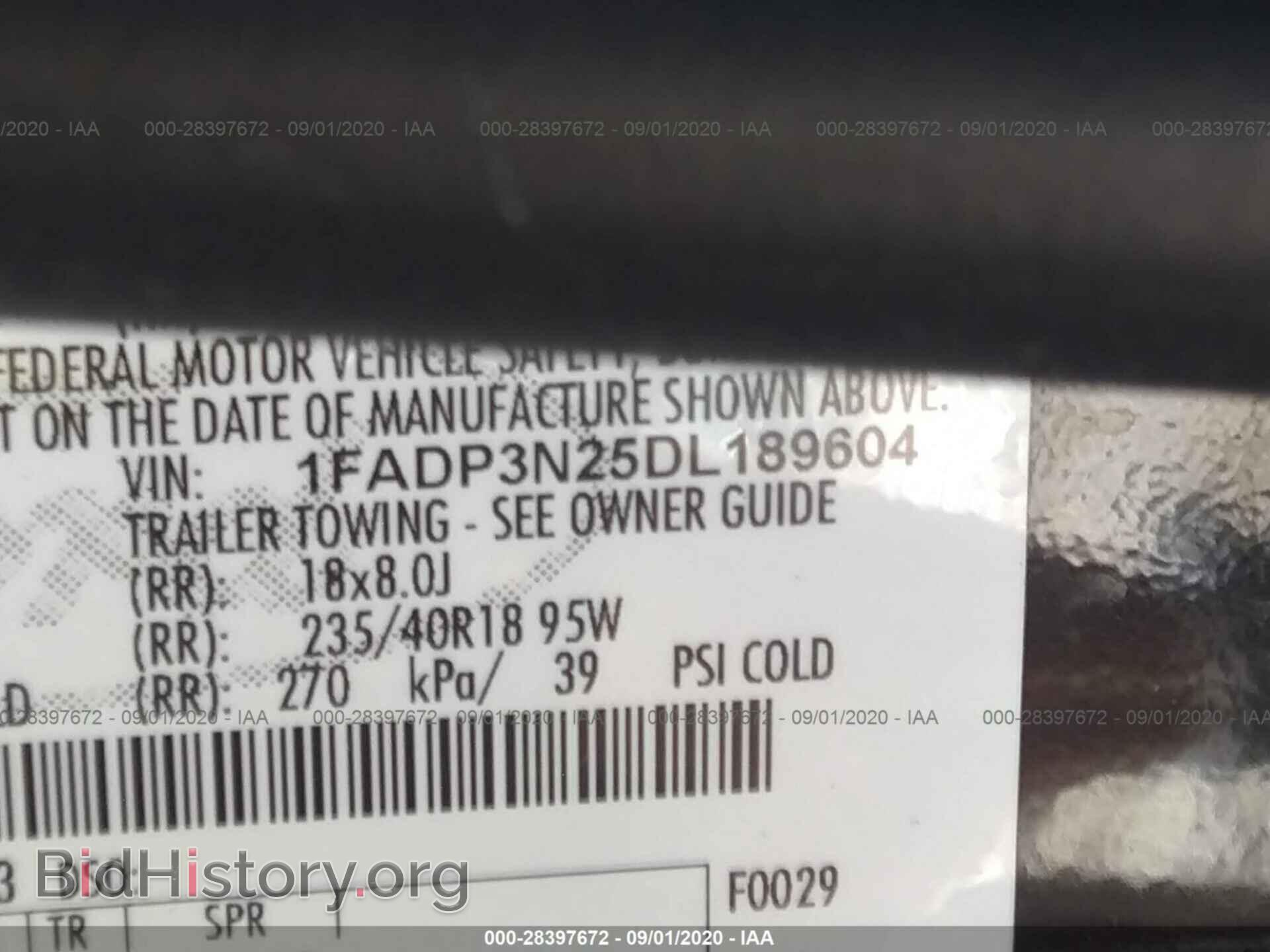 2013 FORD FOCUS - VIN: 1FADP3N25DL189604 - Фото 9