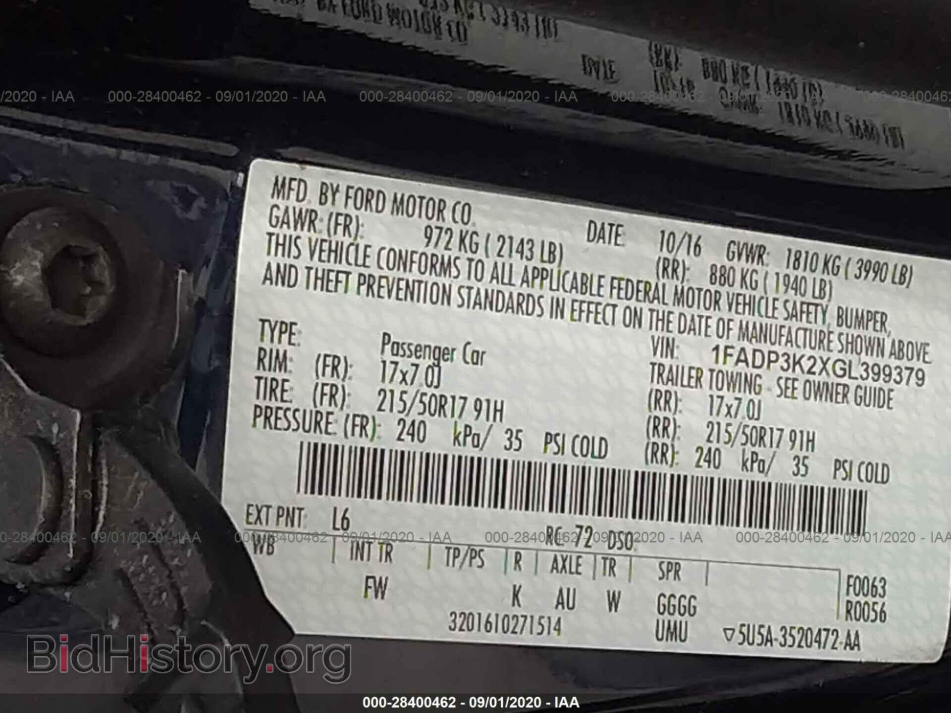 2016 FORD FOCUS - VIN: 1FADP3K2XGL399379 - Photo 9
