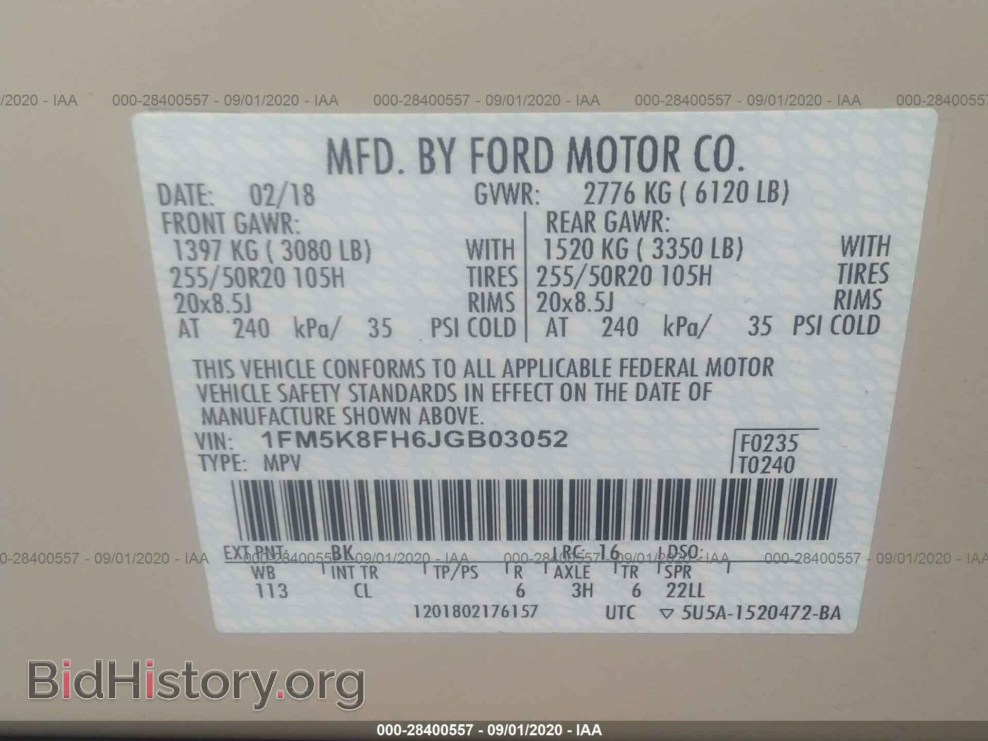 2018 FORD EXPLORER - VIN: 1FM5K8FH6JGB03052 - Photo 9