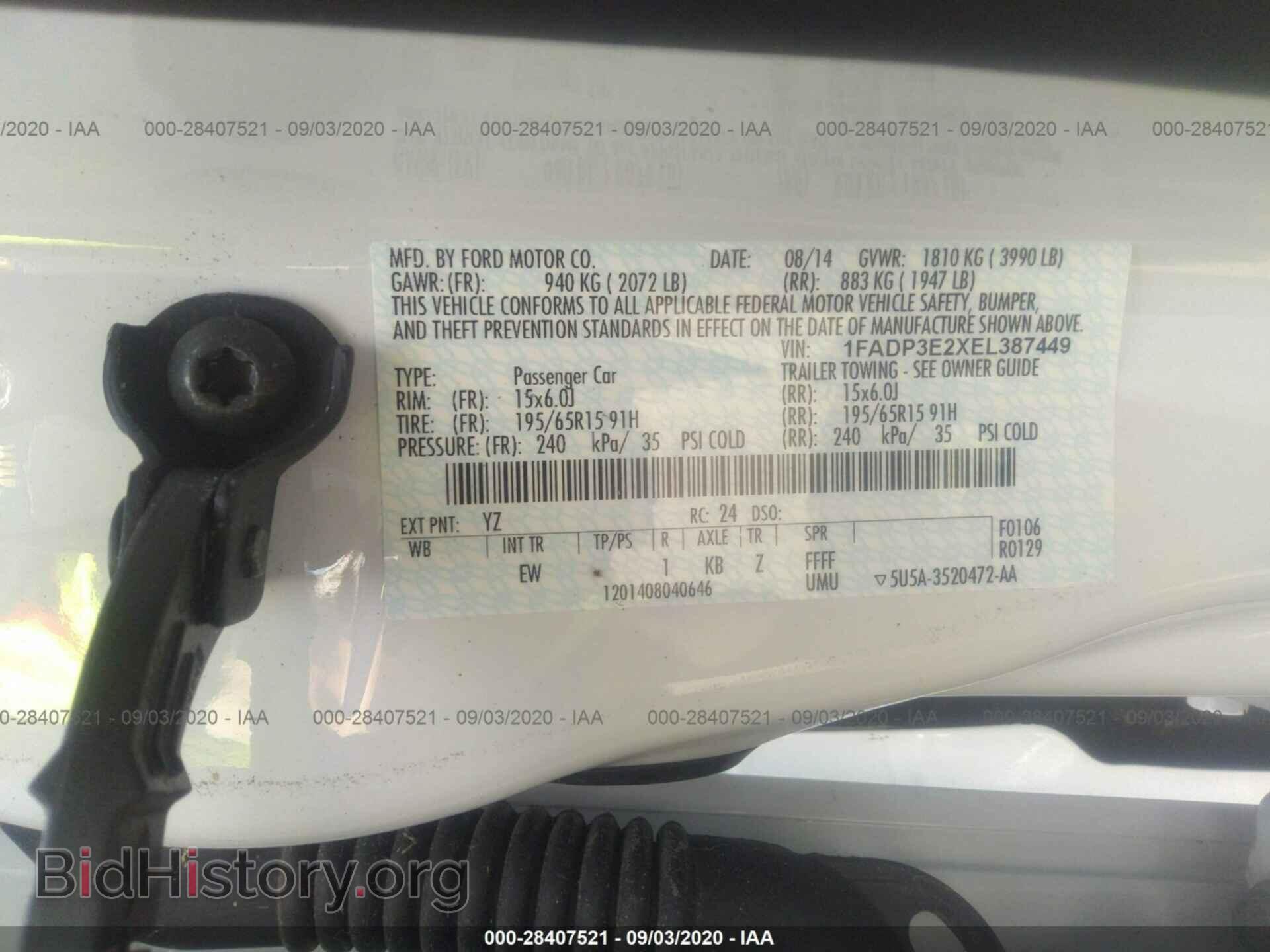 2014 FORD FOCUS - VIN: 1FADP3E2XEL387449 - Фото 9