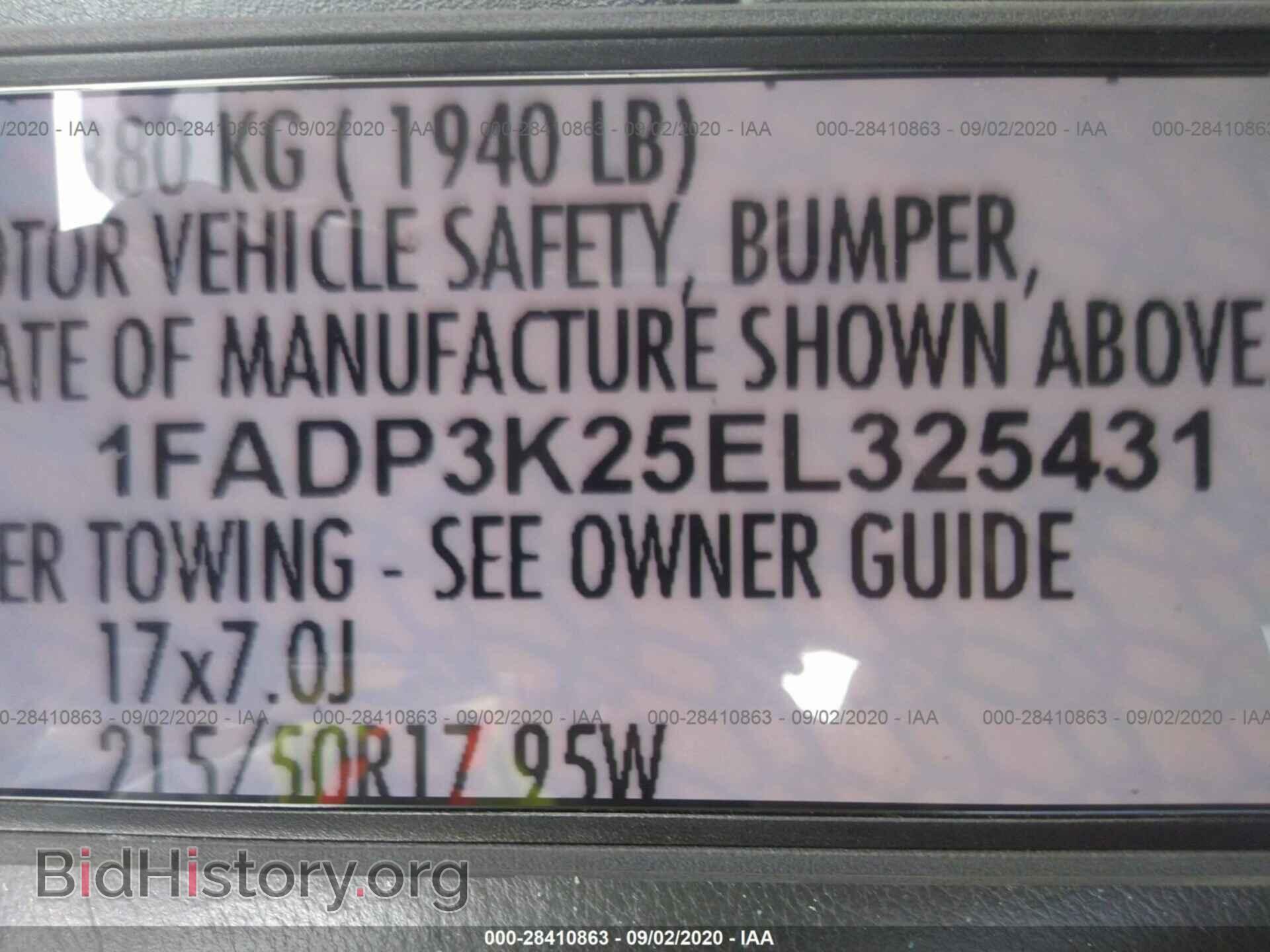 2014 FORD FOCUS - VIN: 1FADP3K25EL325431 - Фото 9