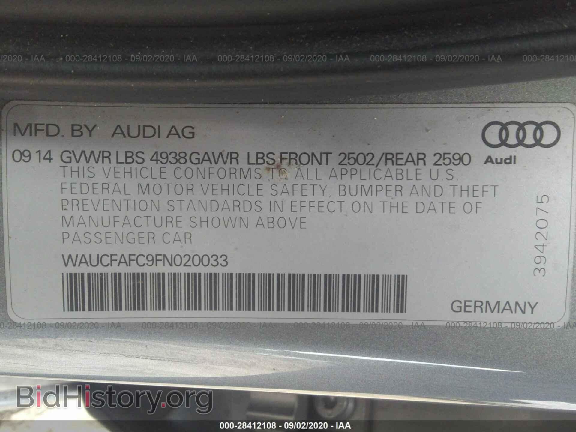 2015 AUDI A6 - VIN: WAUCFAFC9FN020033 - Фото 9