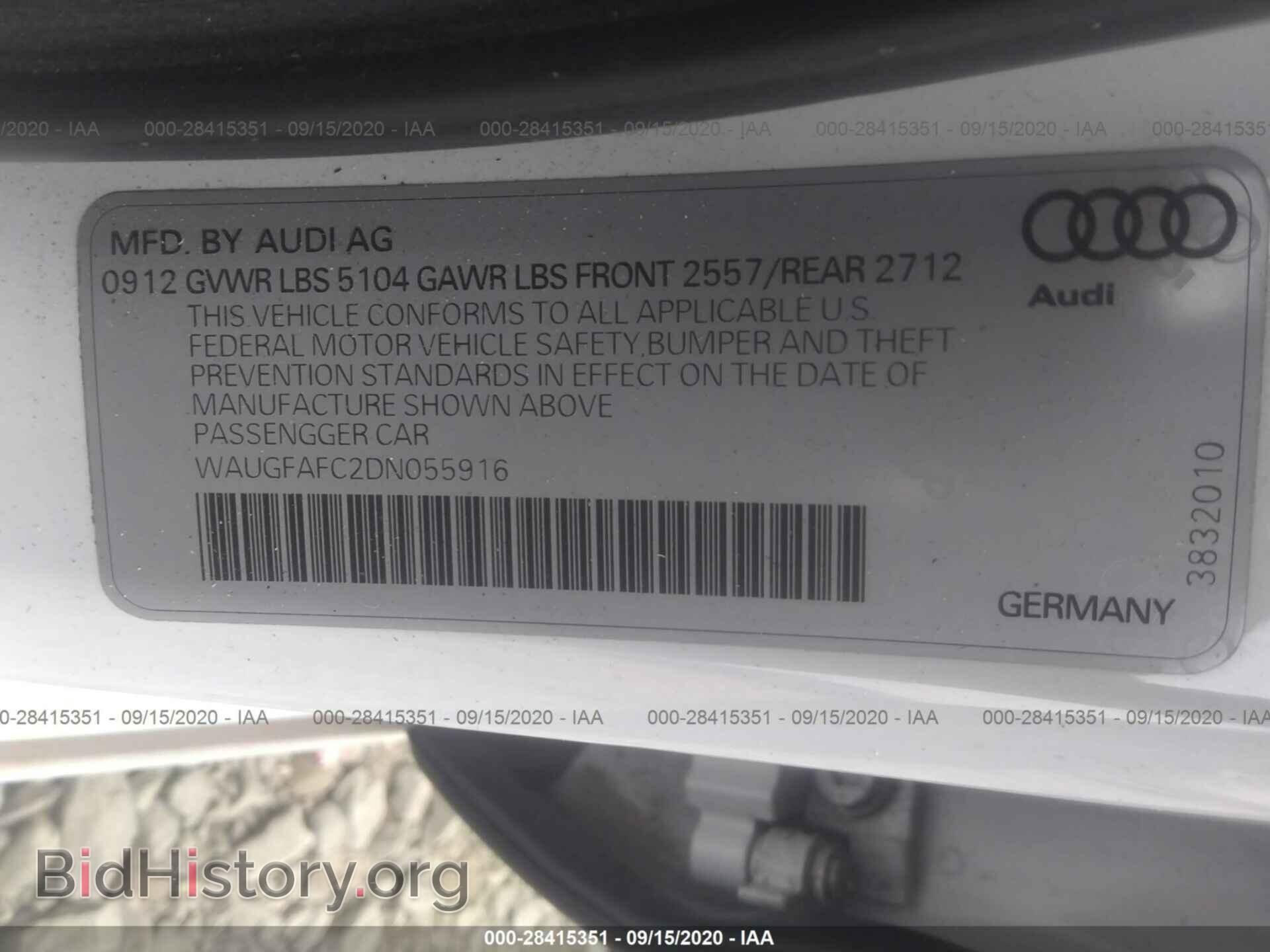 2013 AUDI A6 - VIN: WAUGFAFC2DN055916 - Фото 9