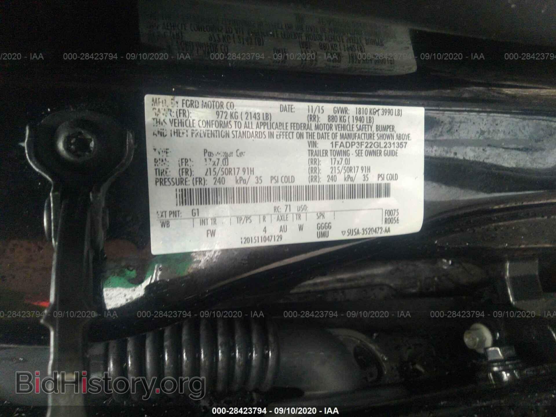 2016 FORD FOCUS - VIN: 1FADP3F22GL231357 - Фото 9