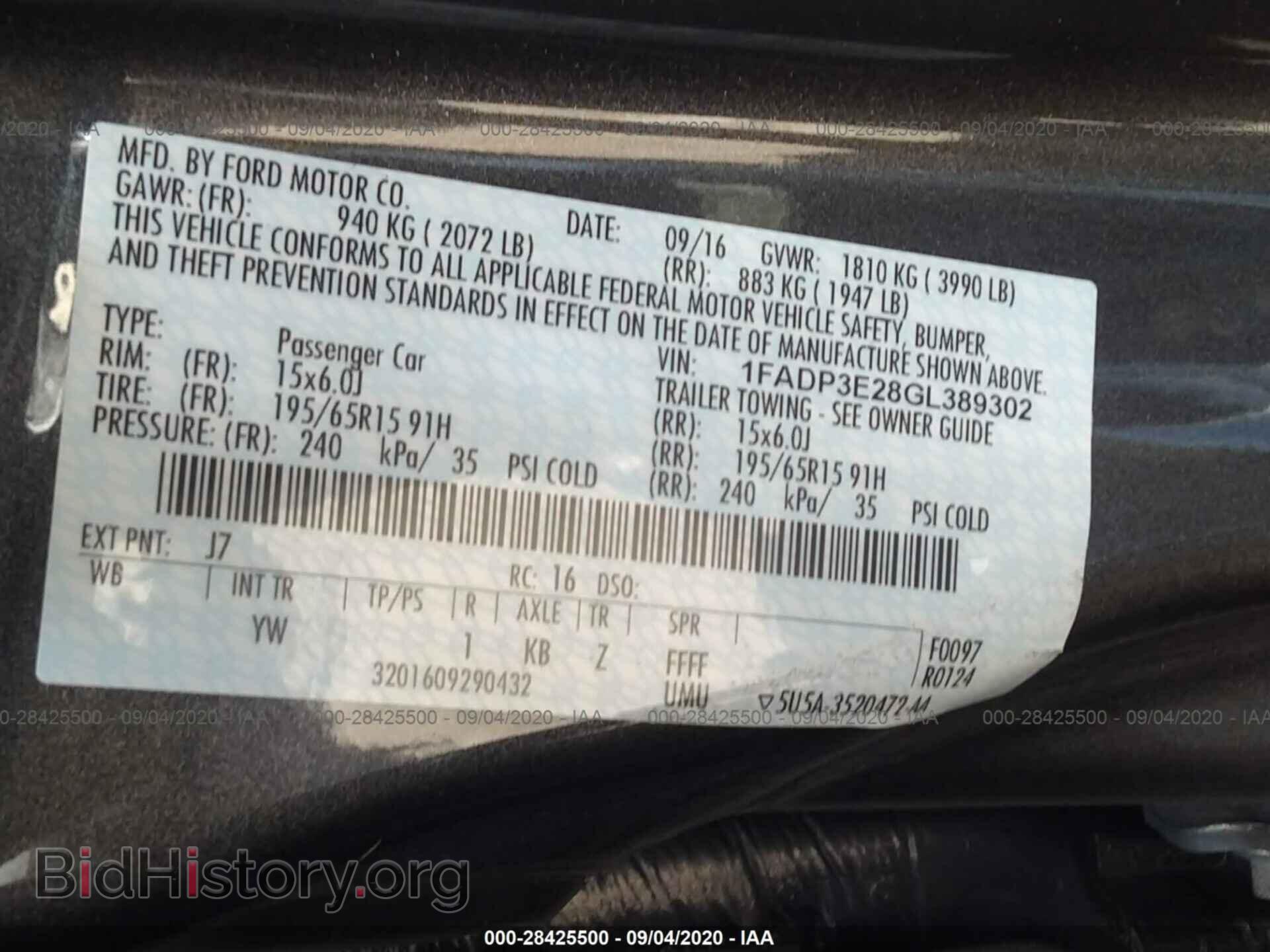 2016 FORD FOCUS - VIN: 1FADP3E28GL389302 - Photo 9